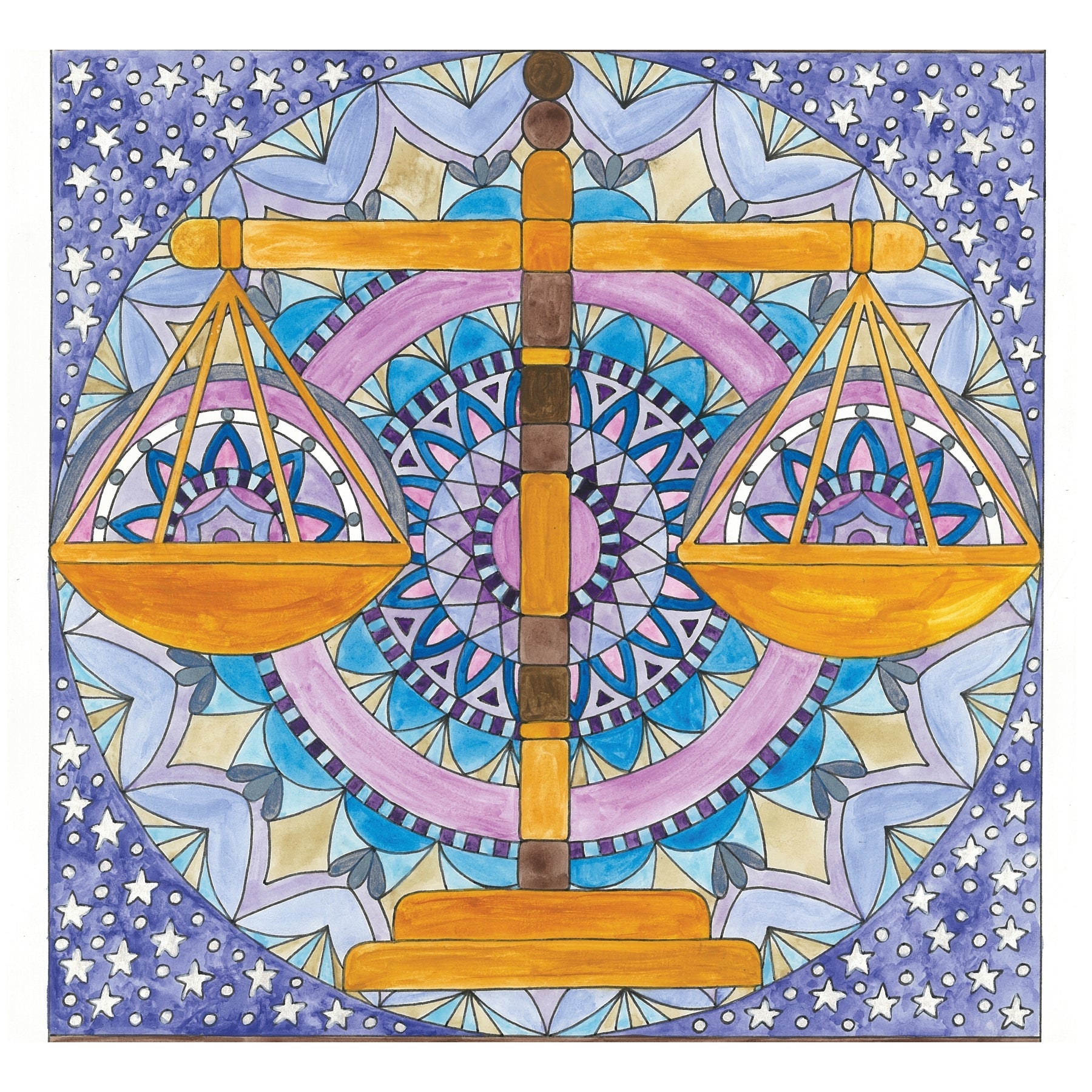 Libra, rug hooking pattern