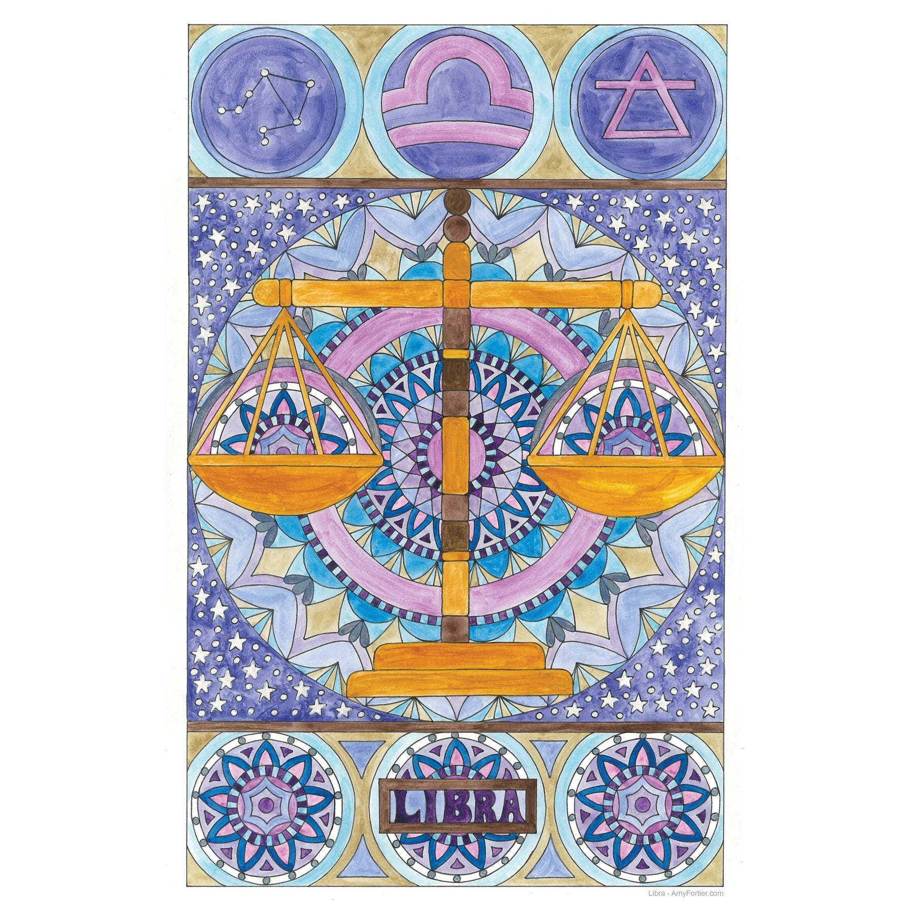 Libra, rug hooking pattern