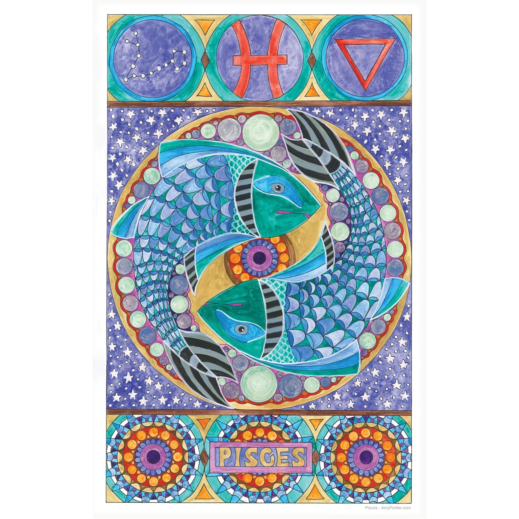 Pisces, rug hooking pattern