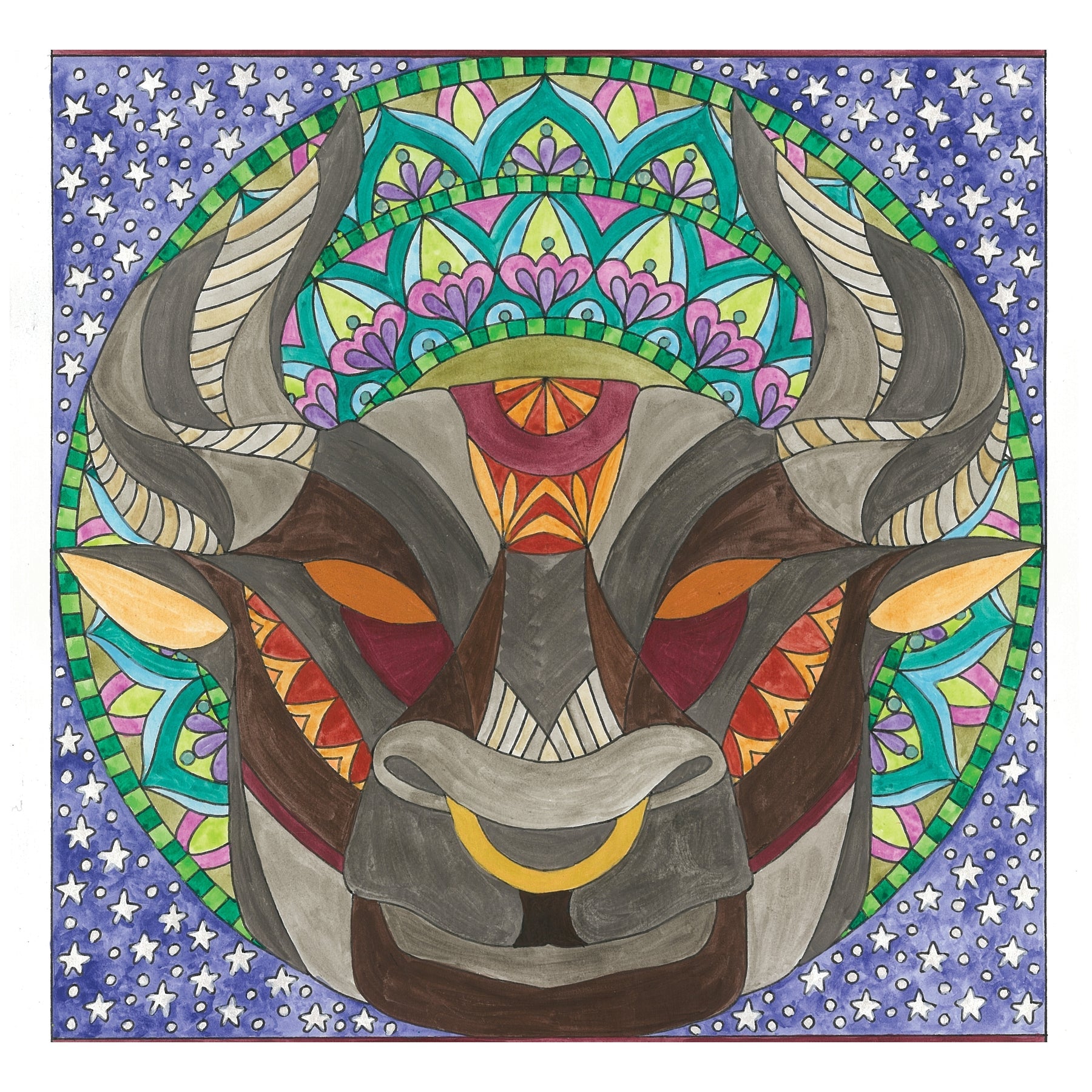 Taurus, rug hooking pattern