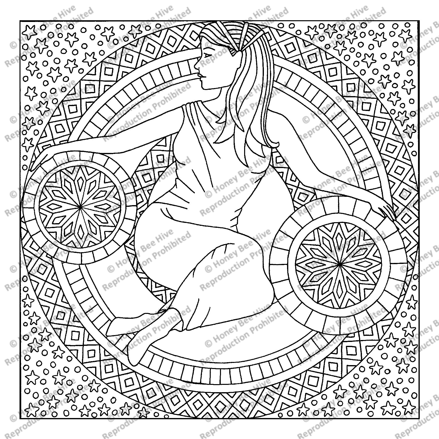 Virgo, rug hooking pattern