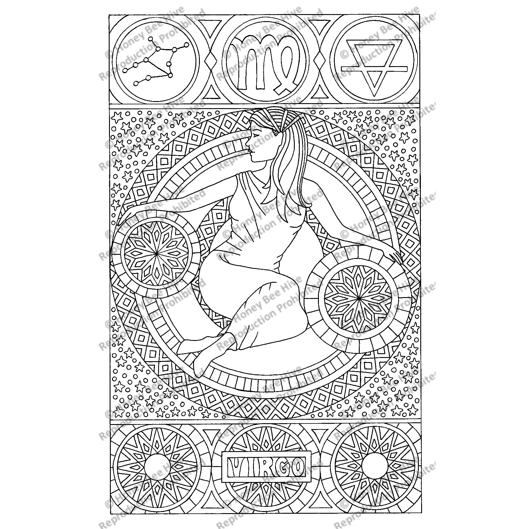 Virgo, rug hooking pattern