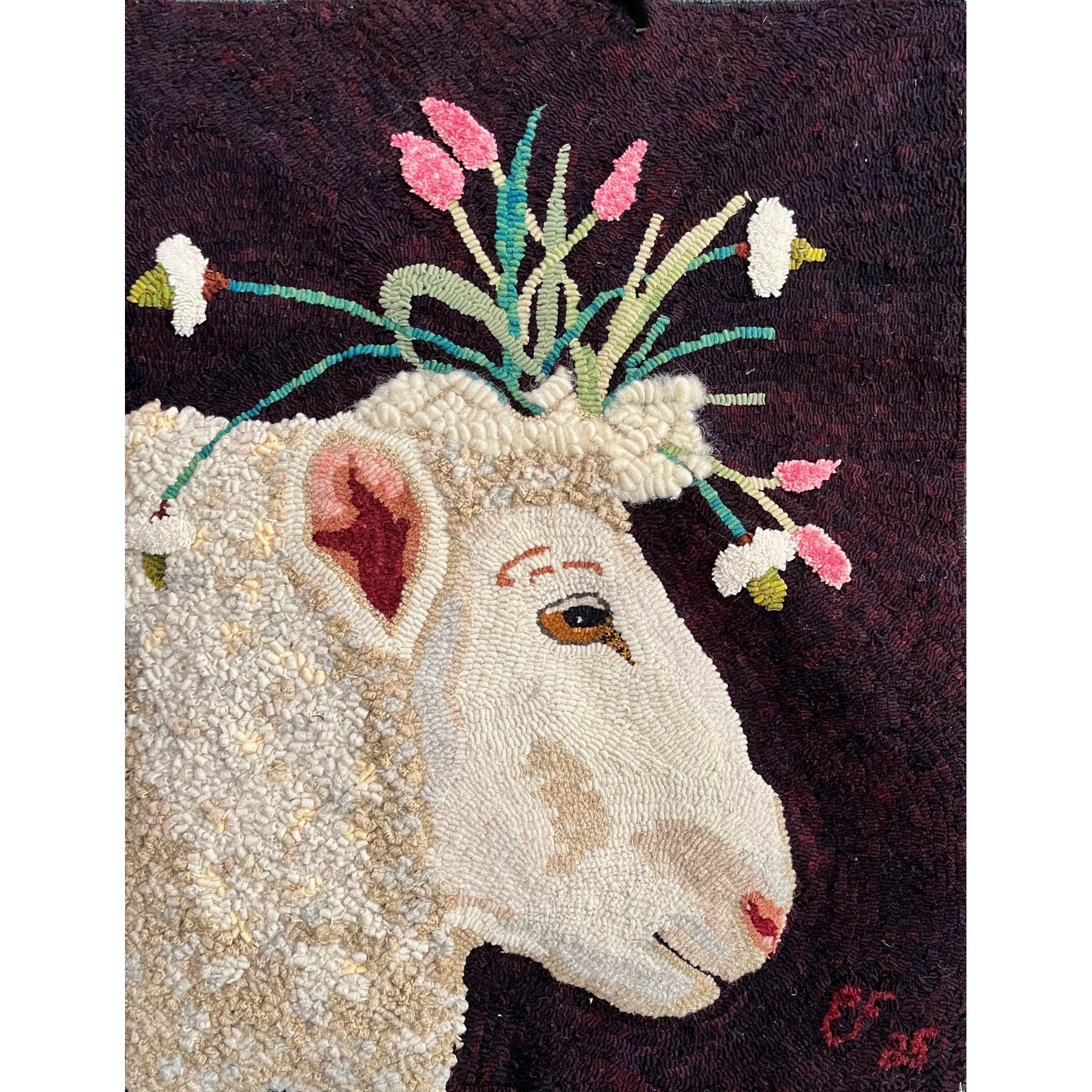 Bianca Large, rug hooked by Ellen Forstrom