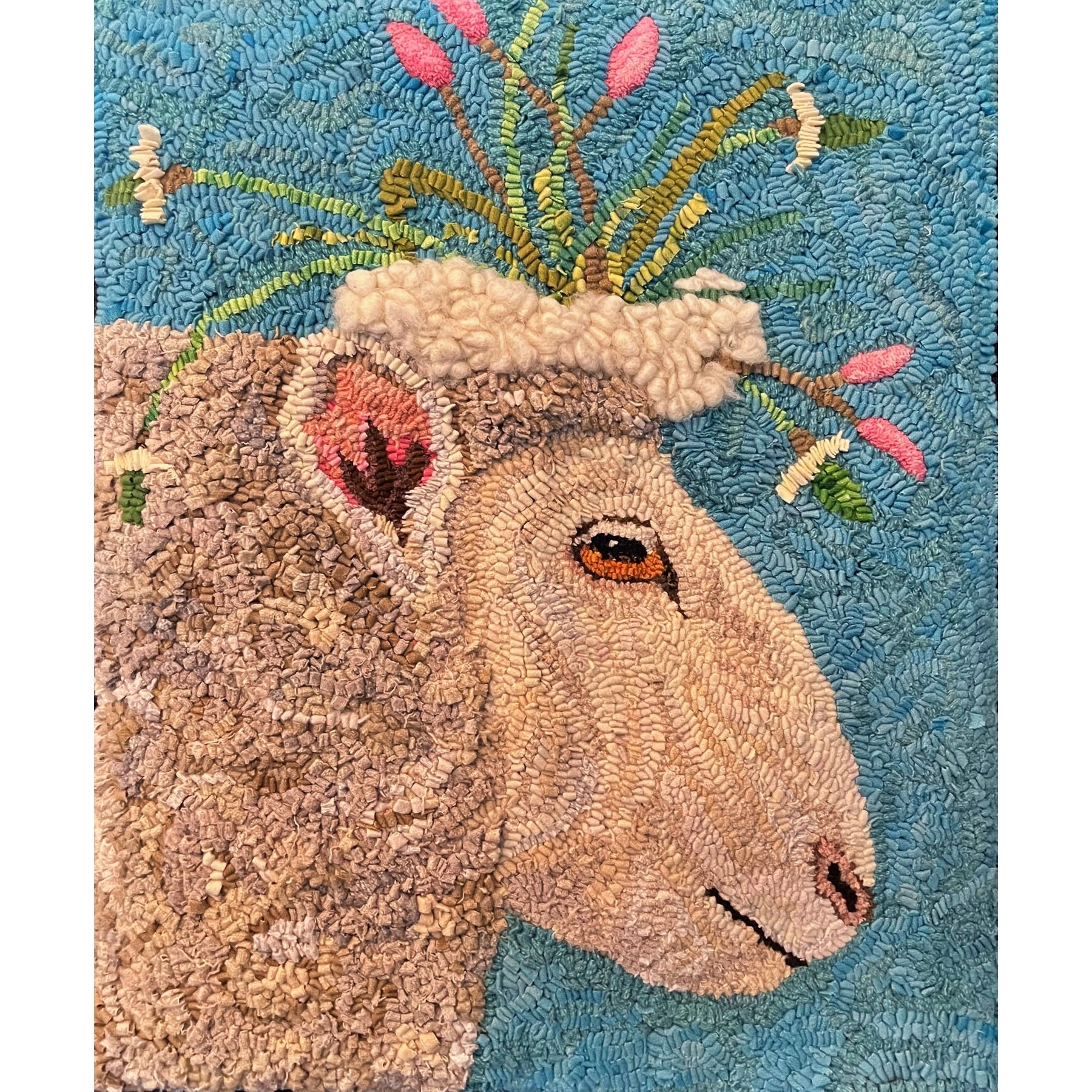 Bianca Large, rug hooked by Kathleen Herbert