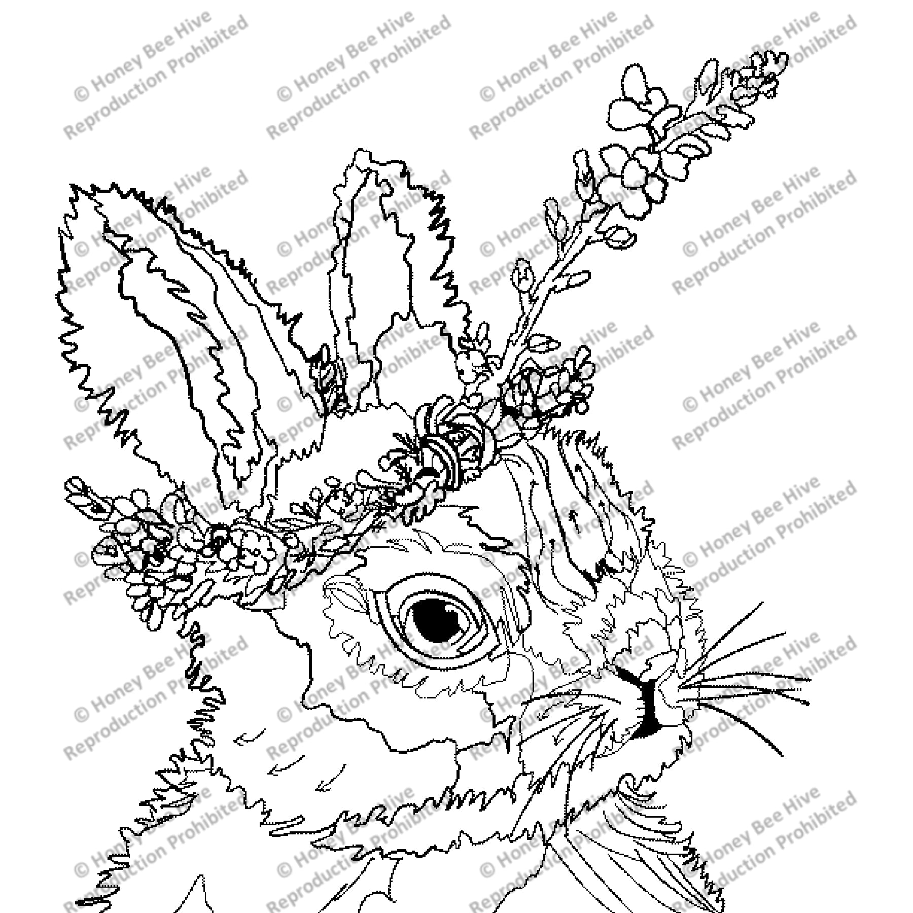 Bonnie Bunny, rug hooking pattern