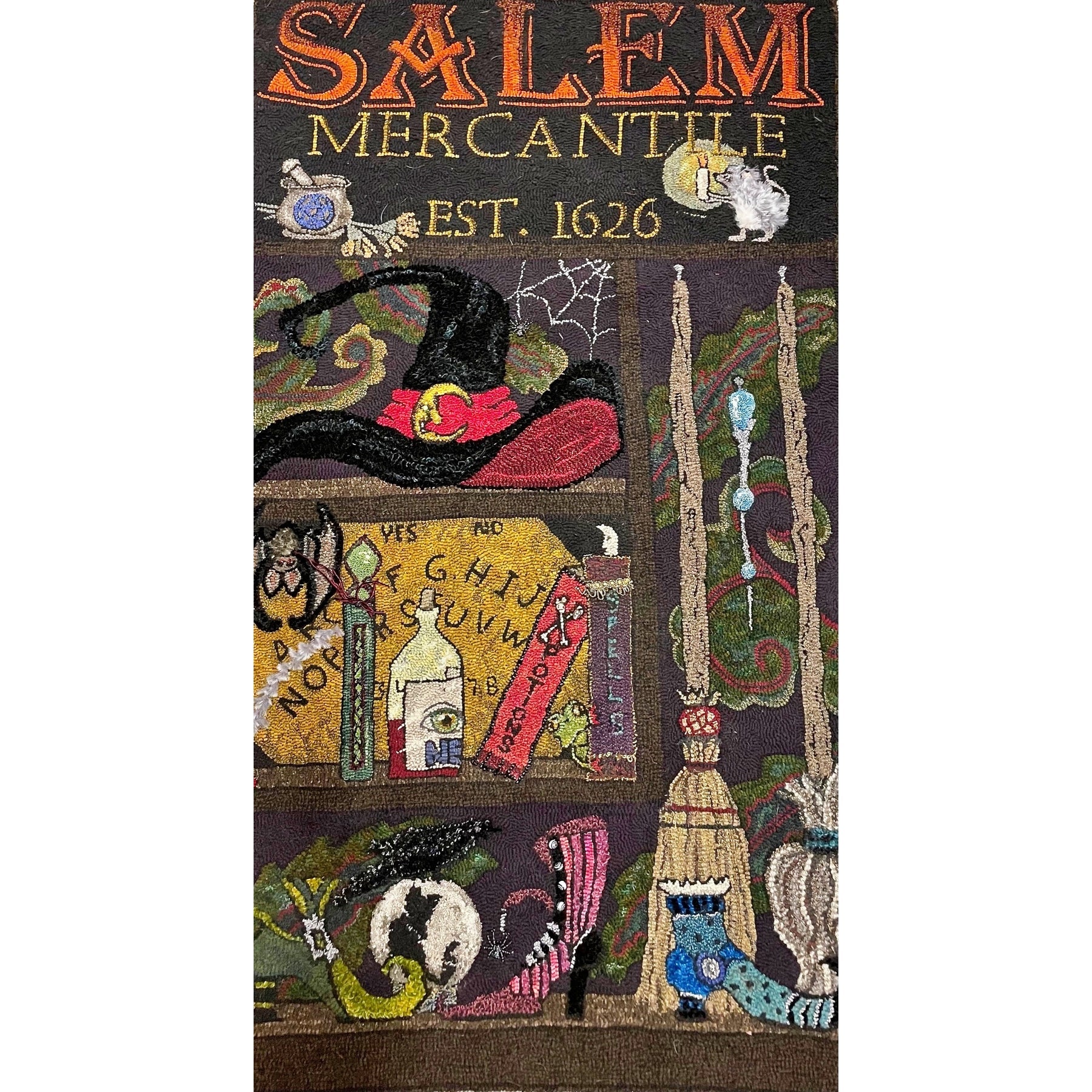 Salem, rug hooked by Unknown