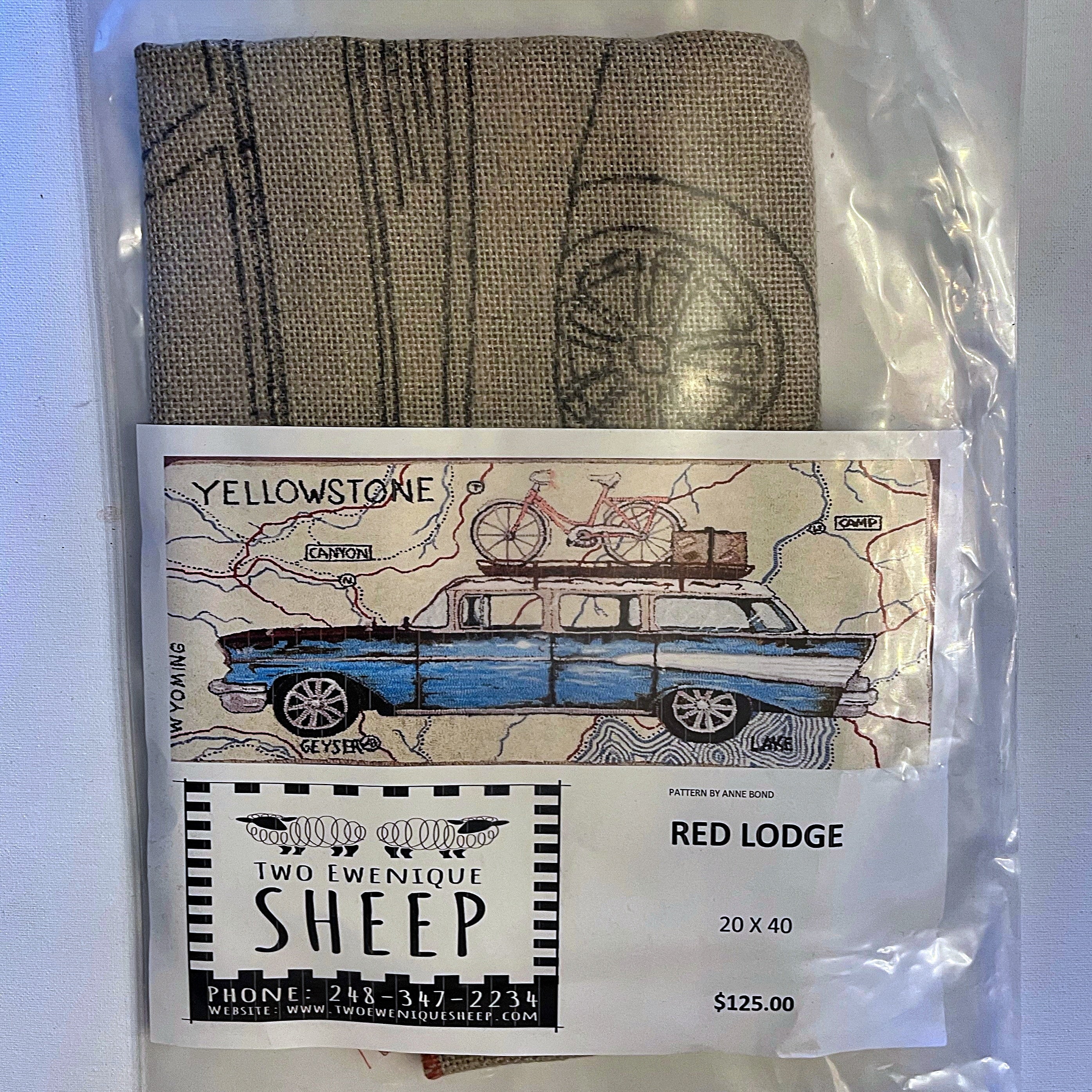 Red Lodge, rug hooking pattern with photo