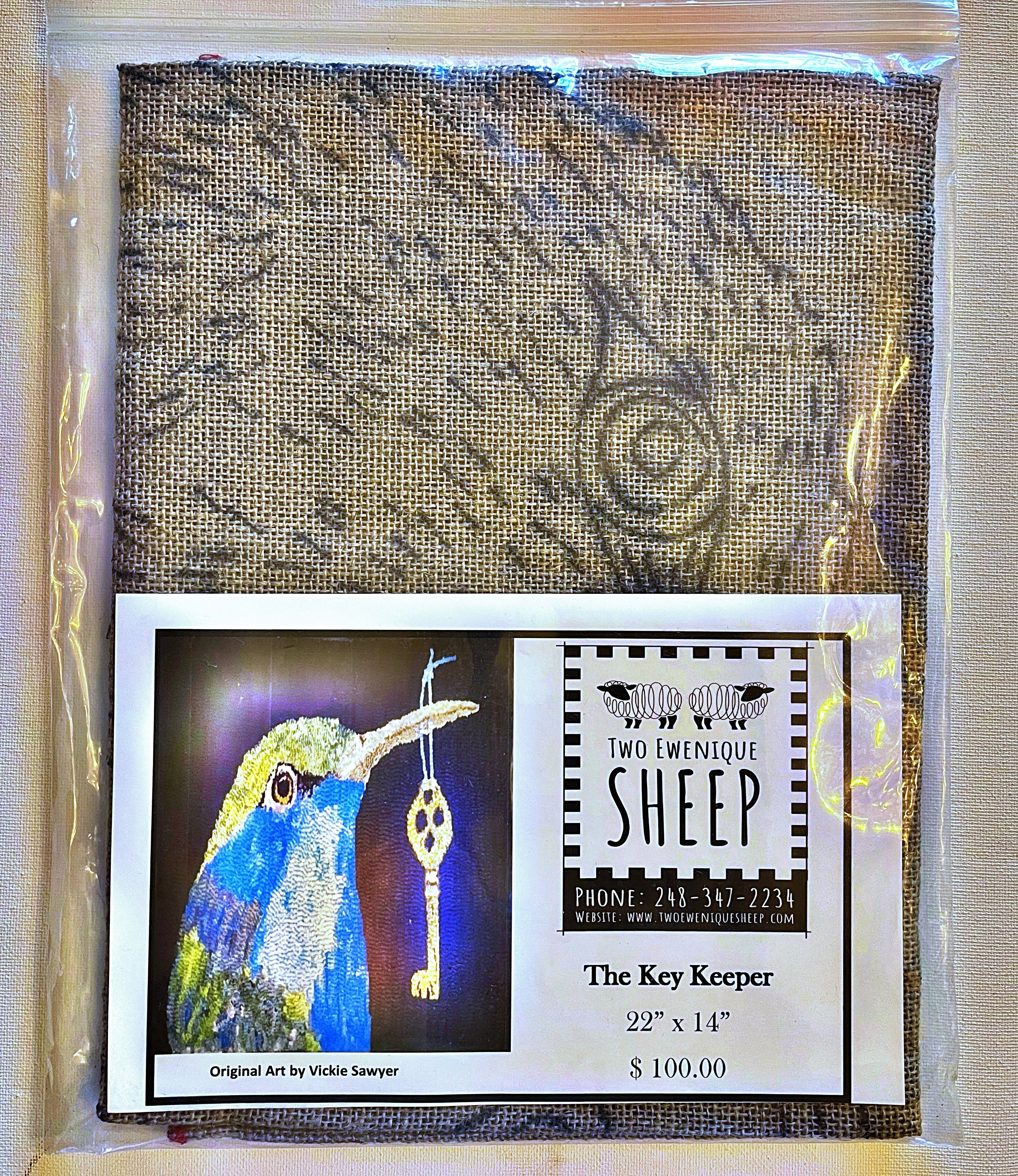 The Key Keeper, rug hooking pattern with photo