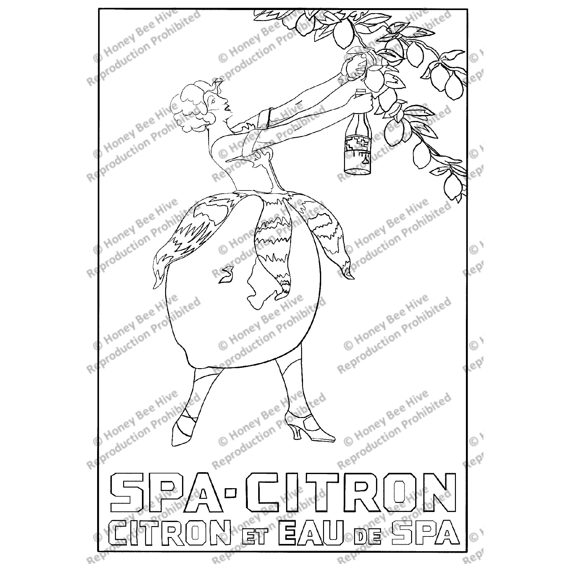 Spa Citron Poster, rug hooking pattern