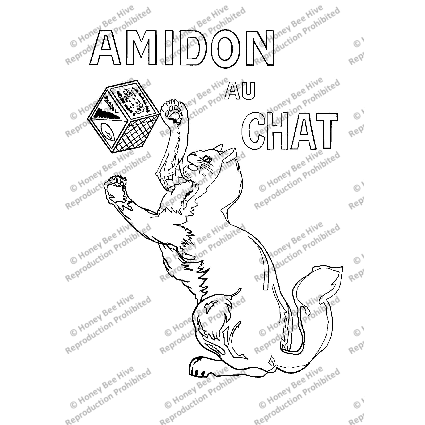 Amidon Cat Poster, rug hooking pattern