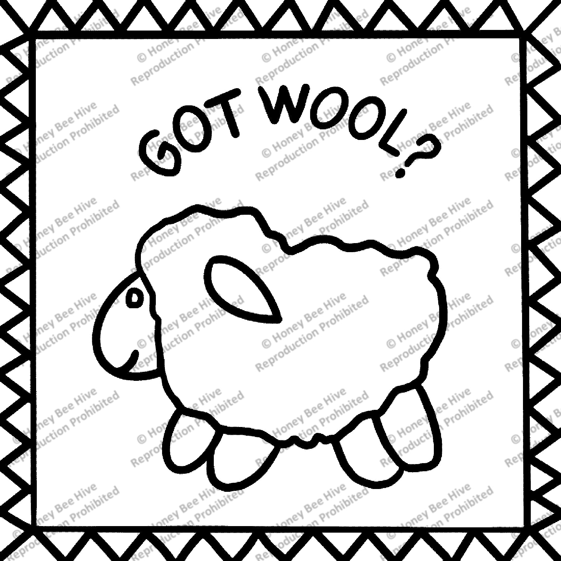 Got Wool?, rug hooking pattern