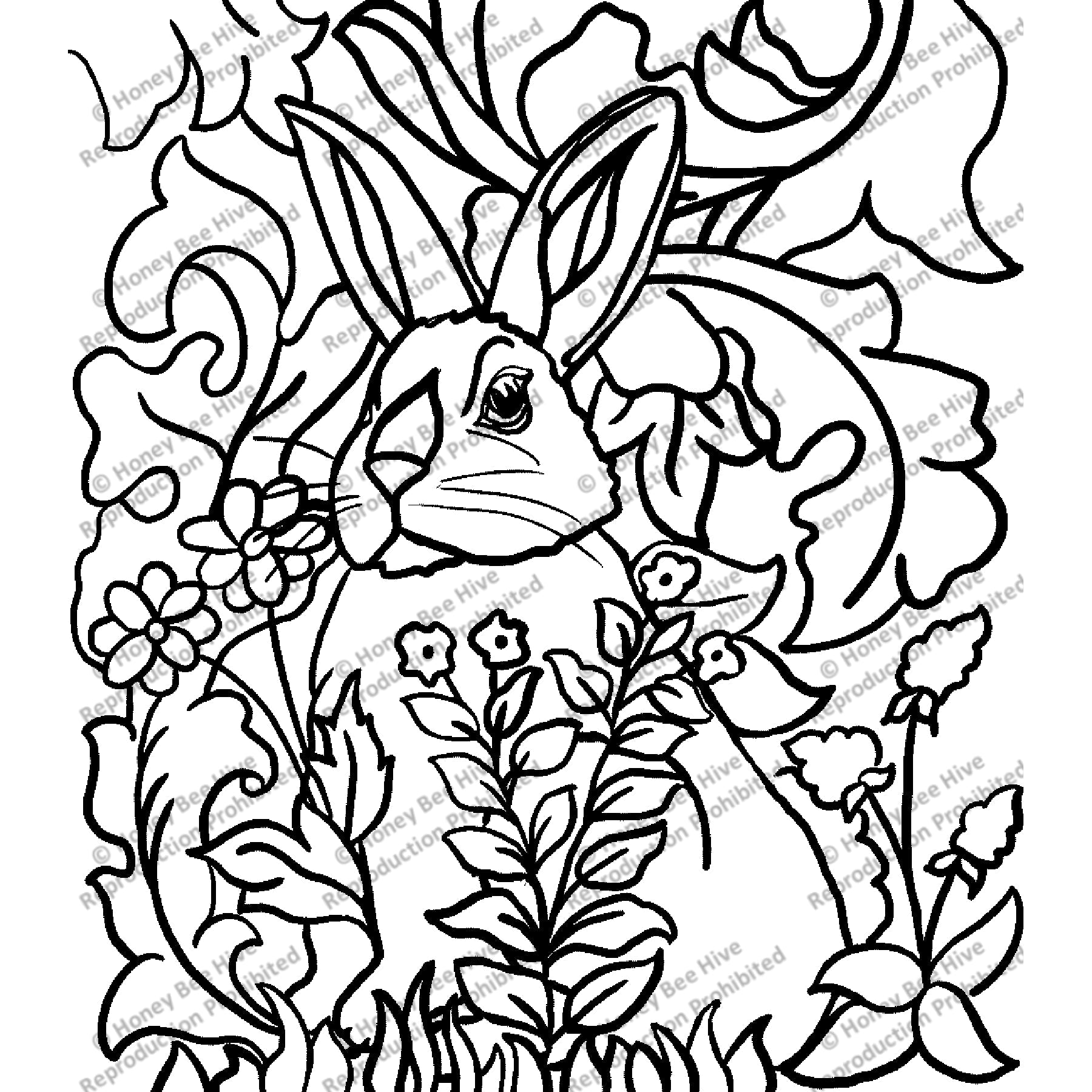 Rug Hooking Pattern: Morris Parish Bunny (PR2298) | Honey Bee Hive Rug ...