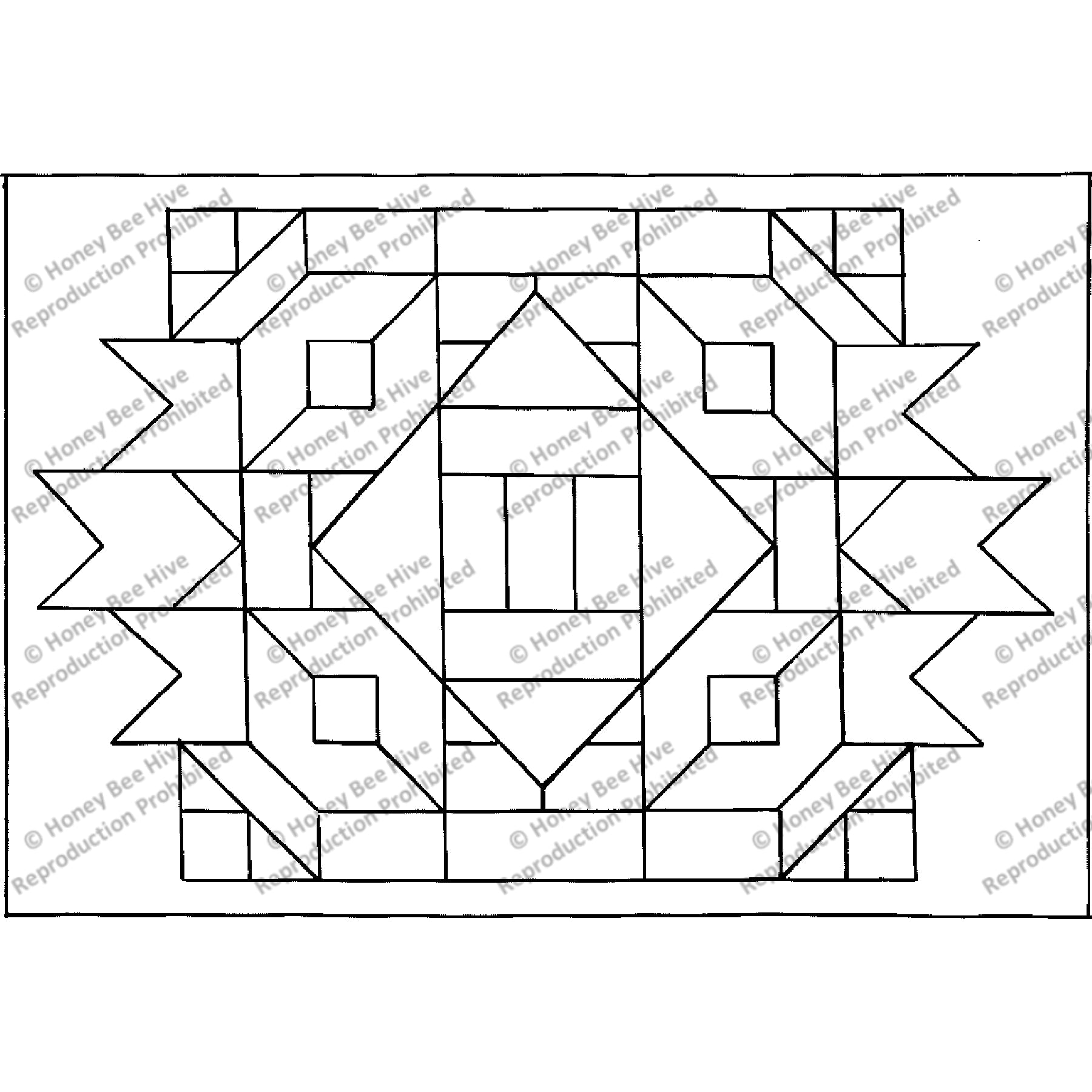 Linear Geometric, rug hooking pattern