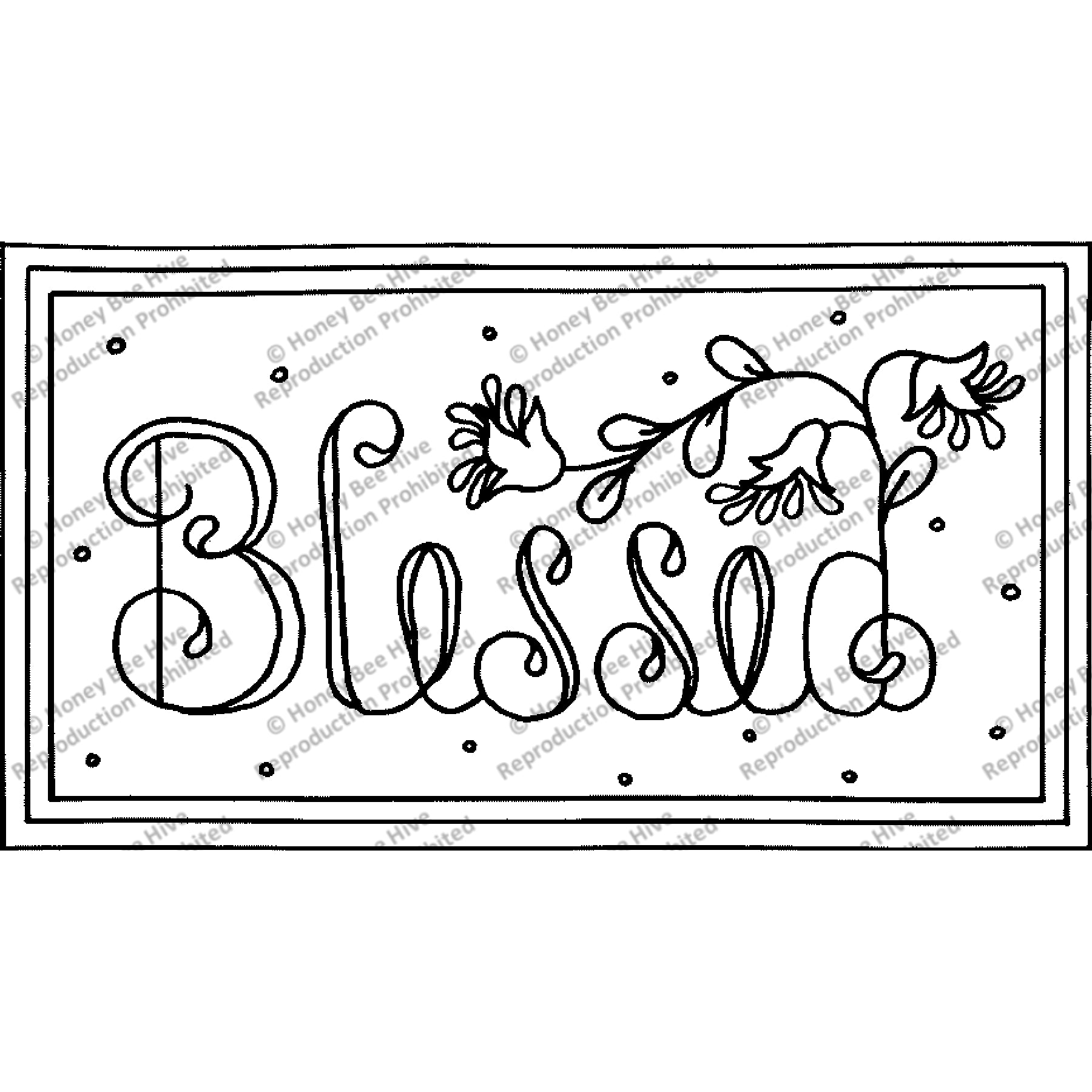 Blessed Mat or Pillow Cover, rug hooking pattern