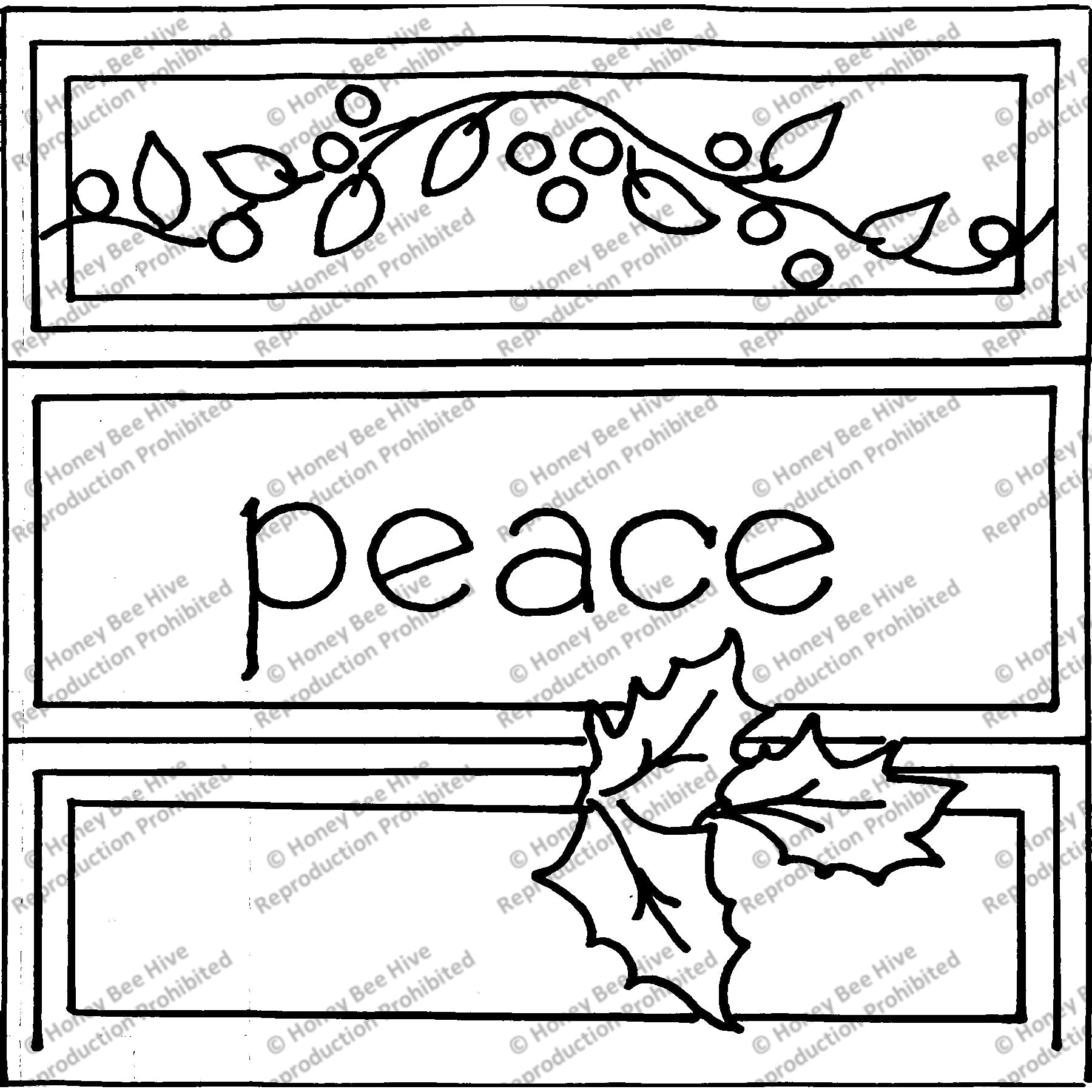 Peace Holiday Mat, rug hooking pattern