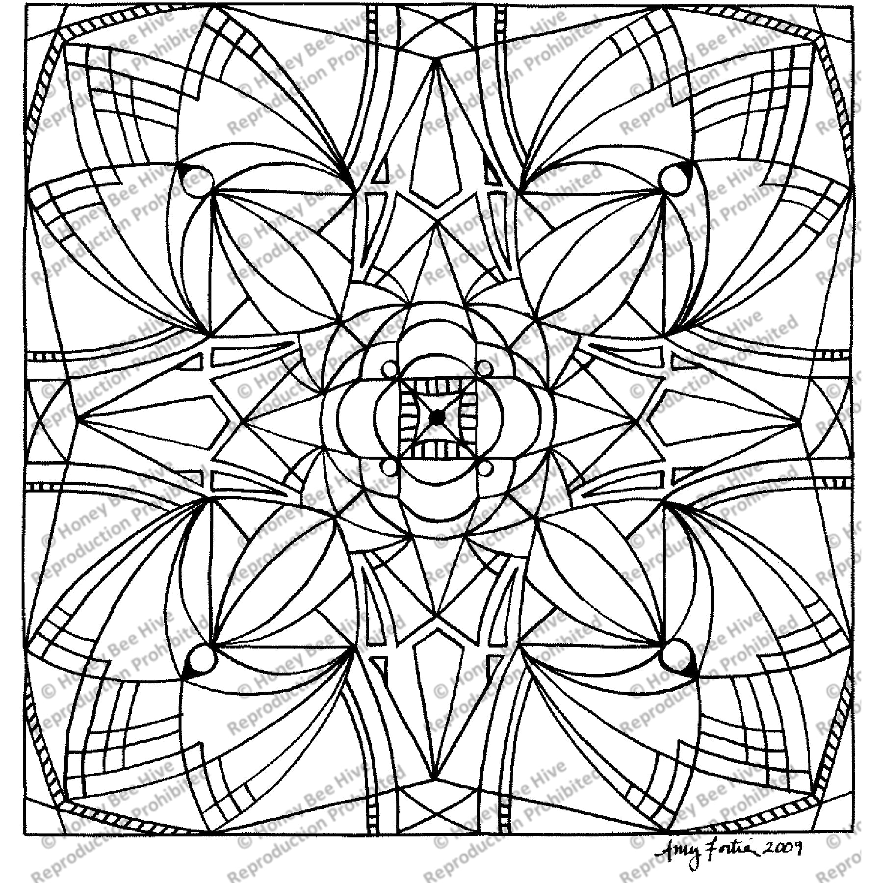 Bleeding Heart, rug hooking pattern