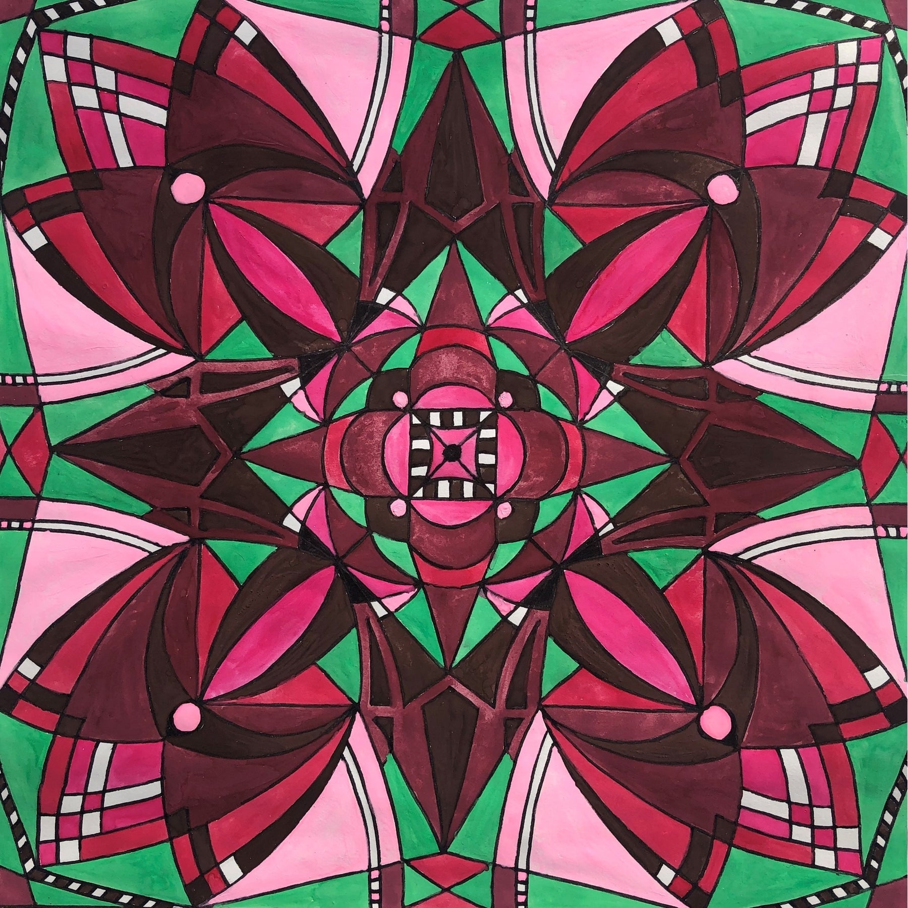 Bleeding Heart, rug hooking pattern