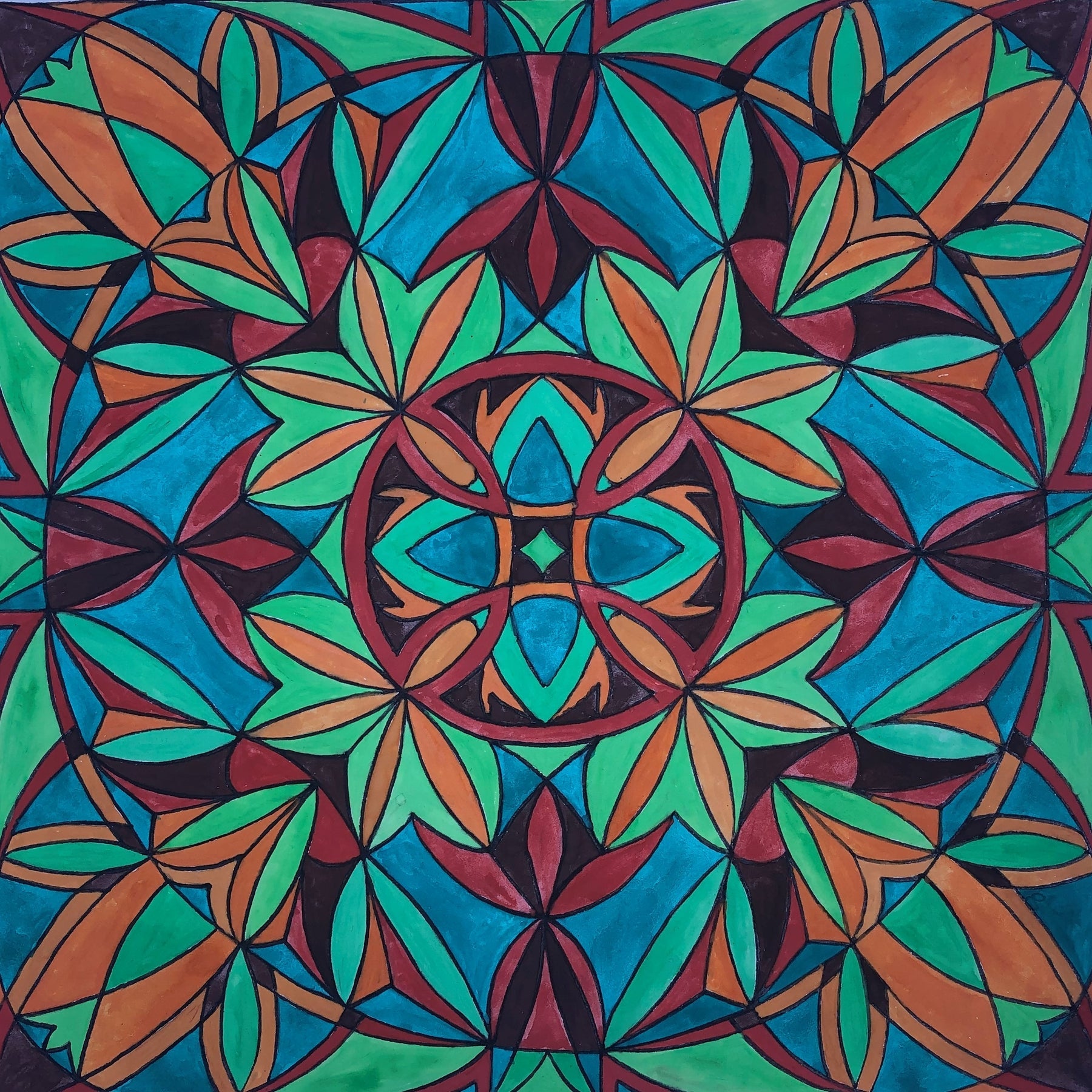 Shinrin-yoku, rug hooking pattern