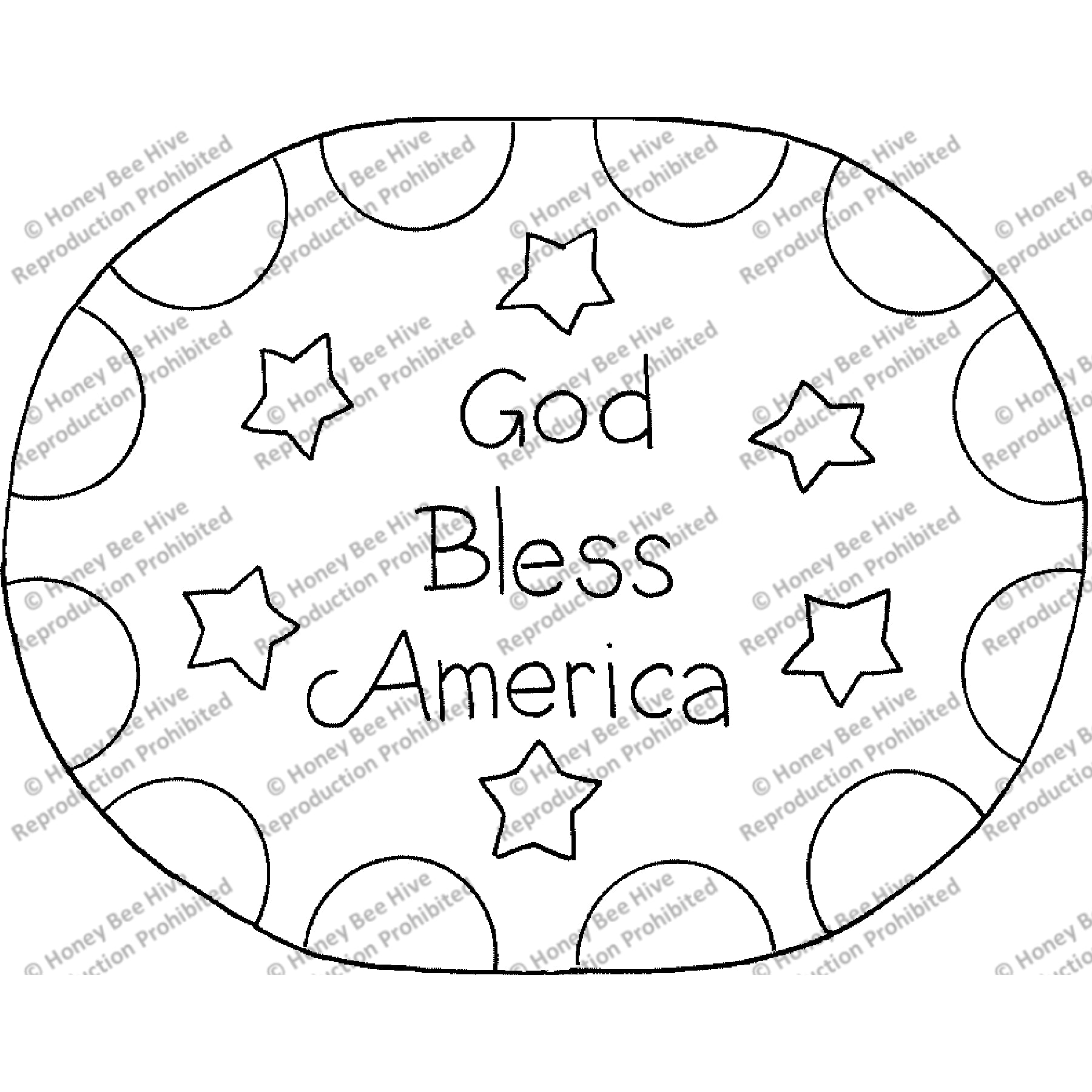 God Bless America, rug hooking pattern