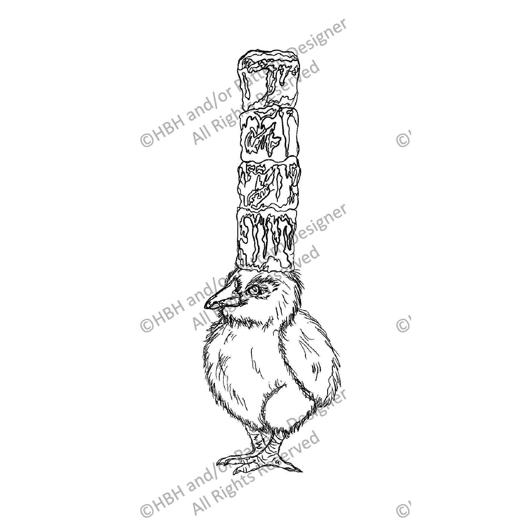 Marshmallow Peeps, rug hooking pattern