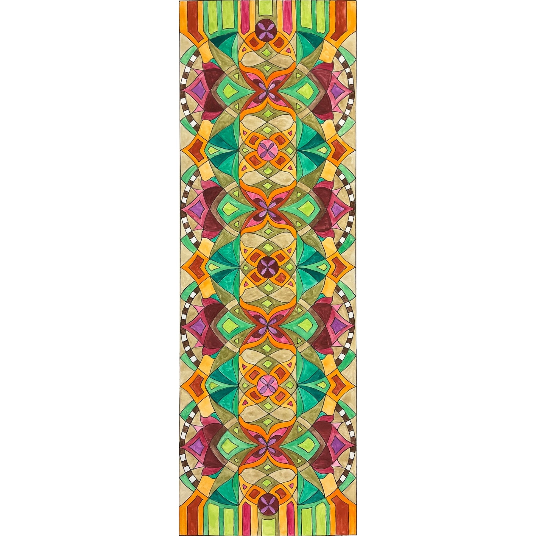 Butterfly Garden Runner, rug hooking pattern