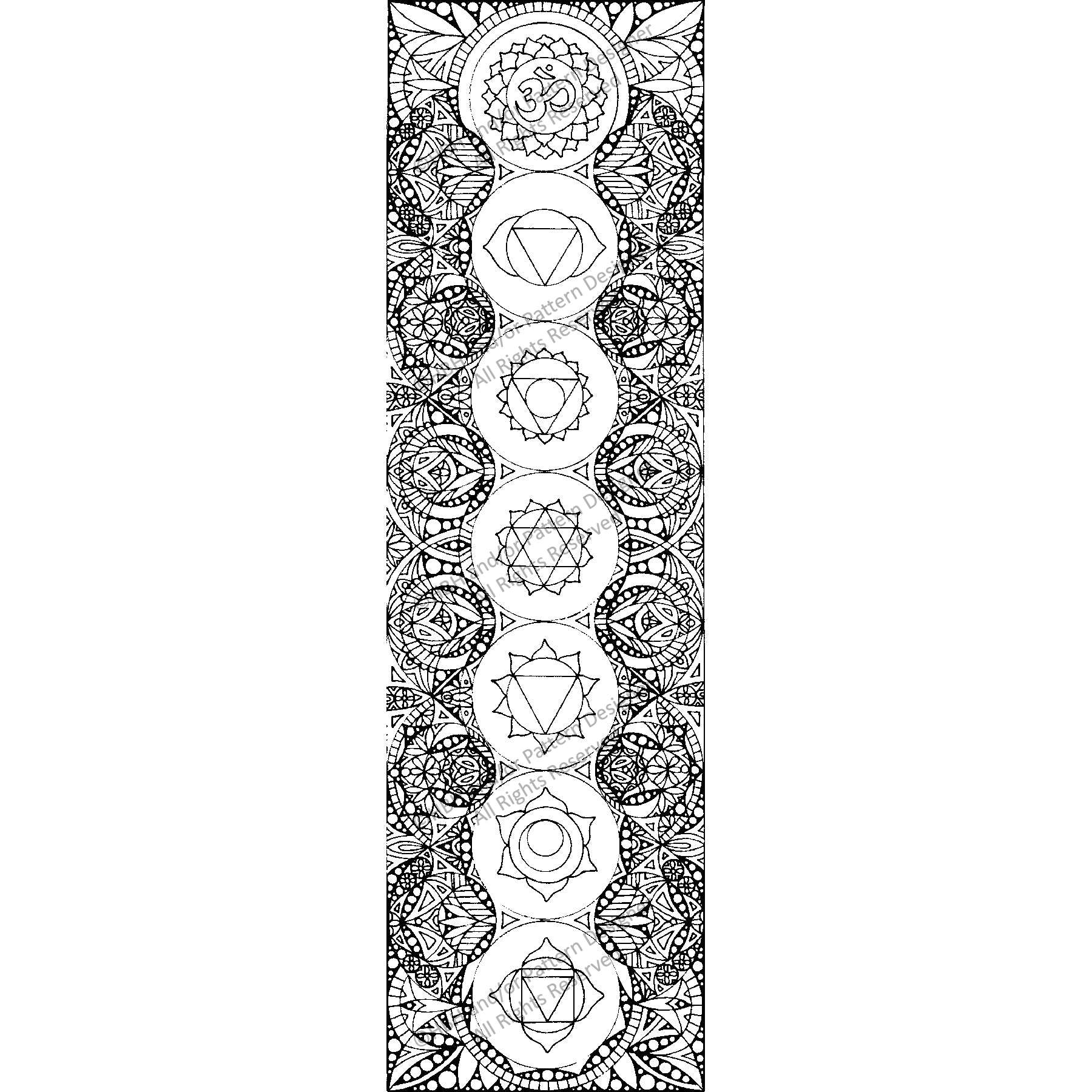 Chakras, rug hooking pattern