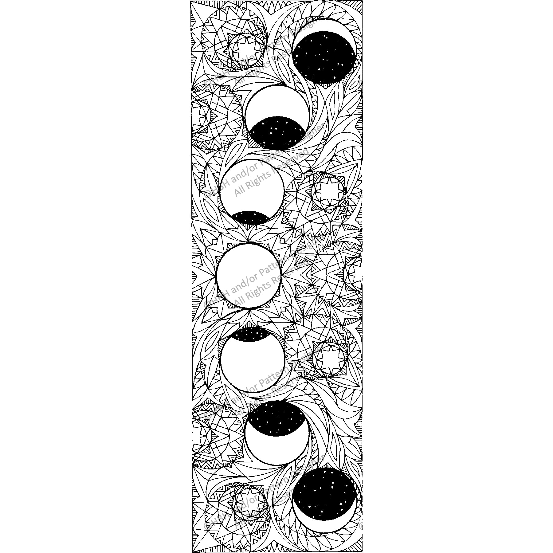 Moon Phases, rug hooking pattern