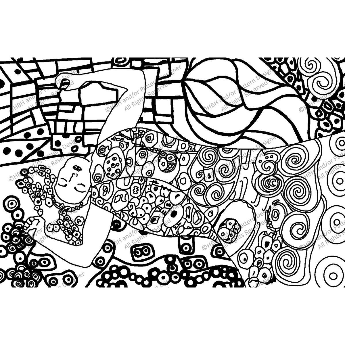 Klimt Virgin, rug hooking pattern