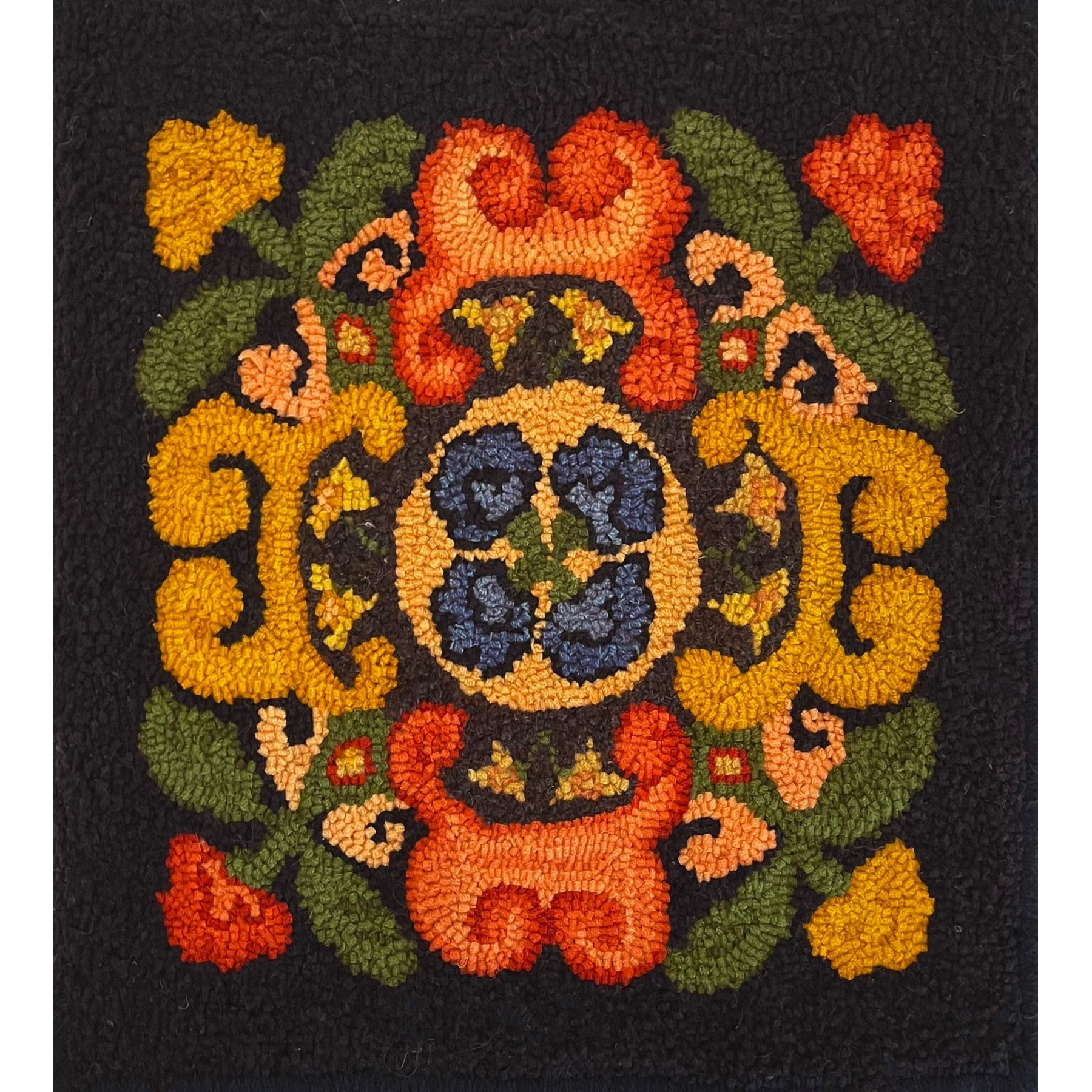 San Miguel, rug hooked by Anita Gillis