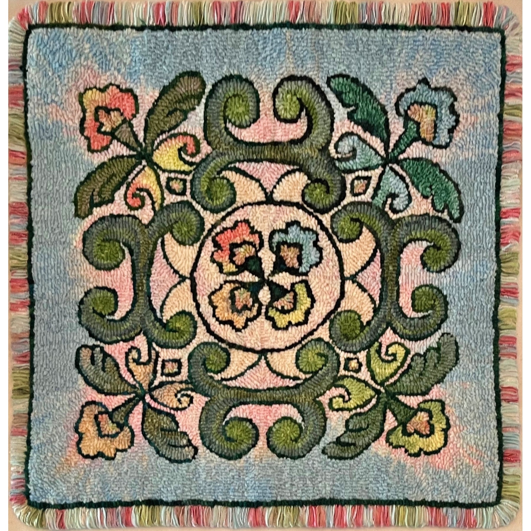 San Miguel, rug hooked by Cyndy Duade