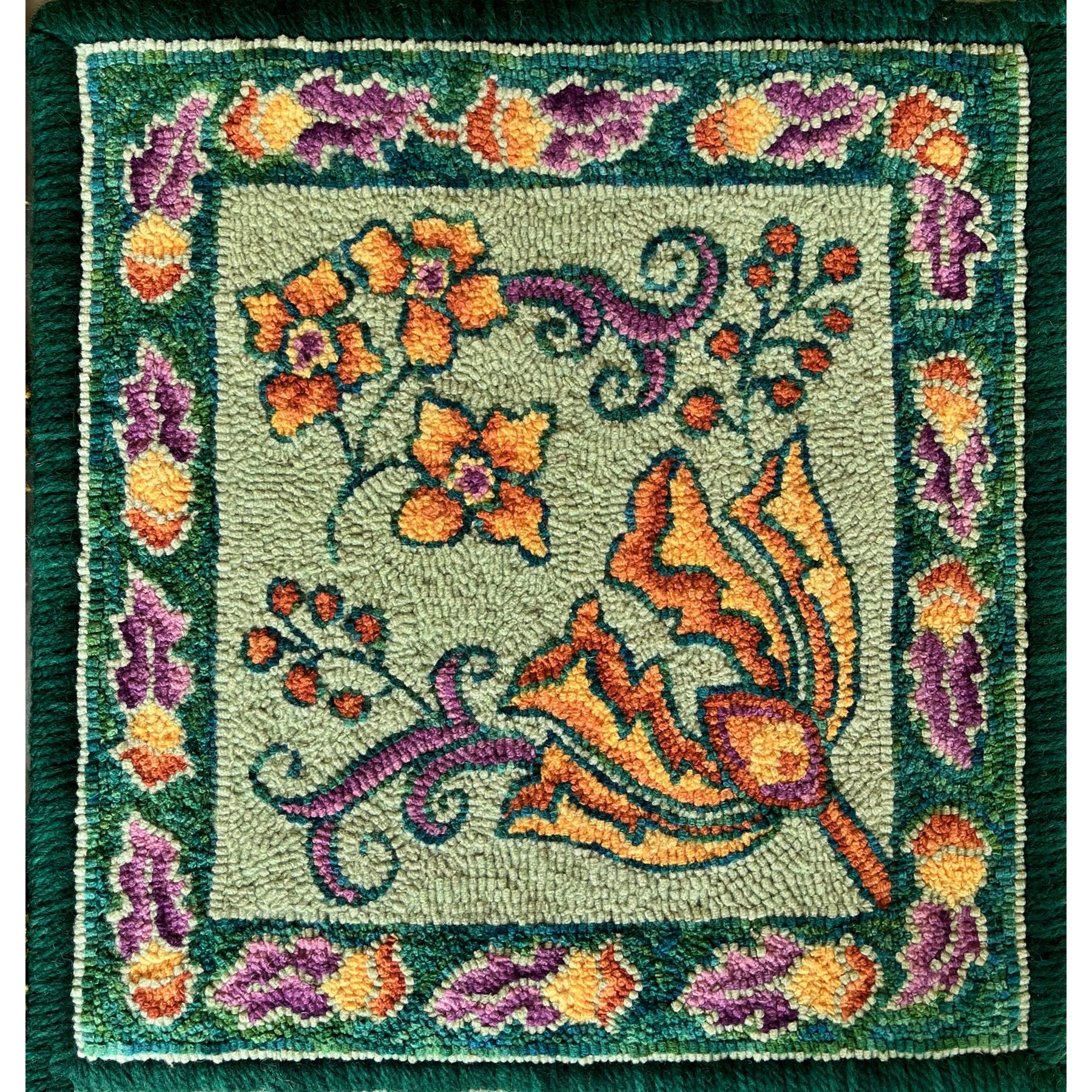 Song Of Persia, rug hooked by Laura Pierce