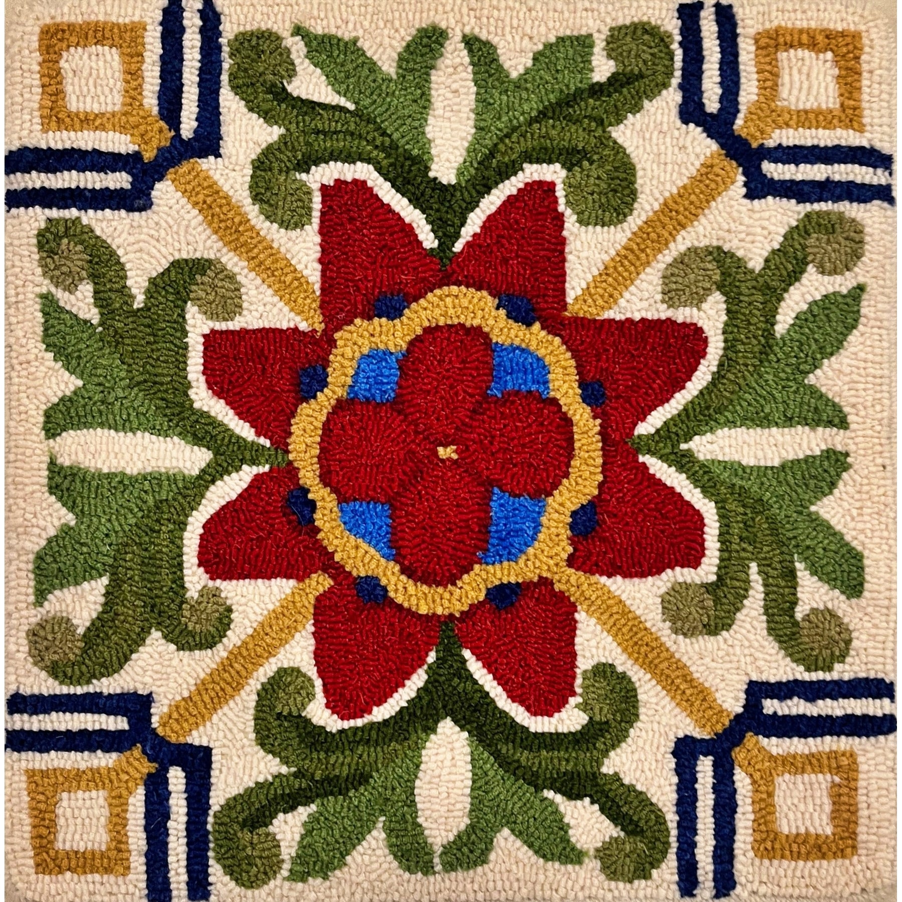 St. Augustine, rug hooked by Kathy Kovaric