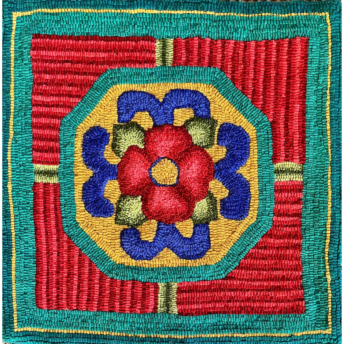 Persian Primitive, rug hooked by Patty Parish-Pitts