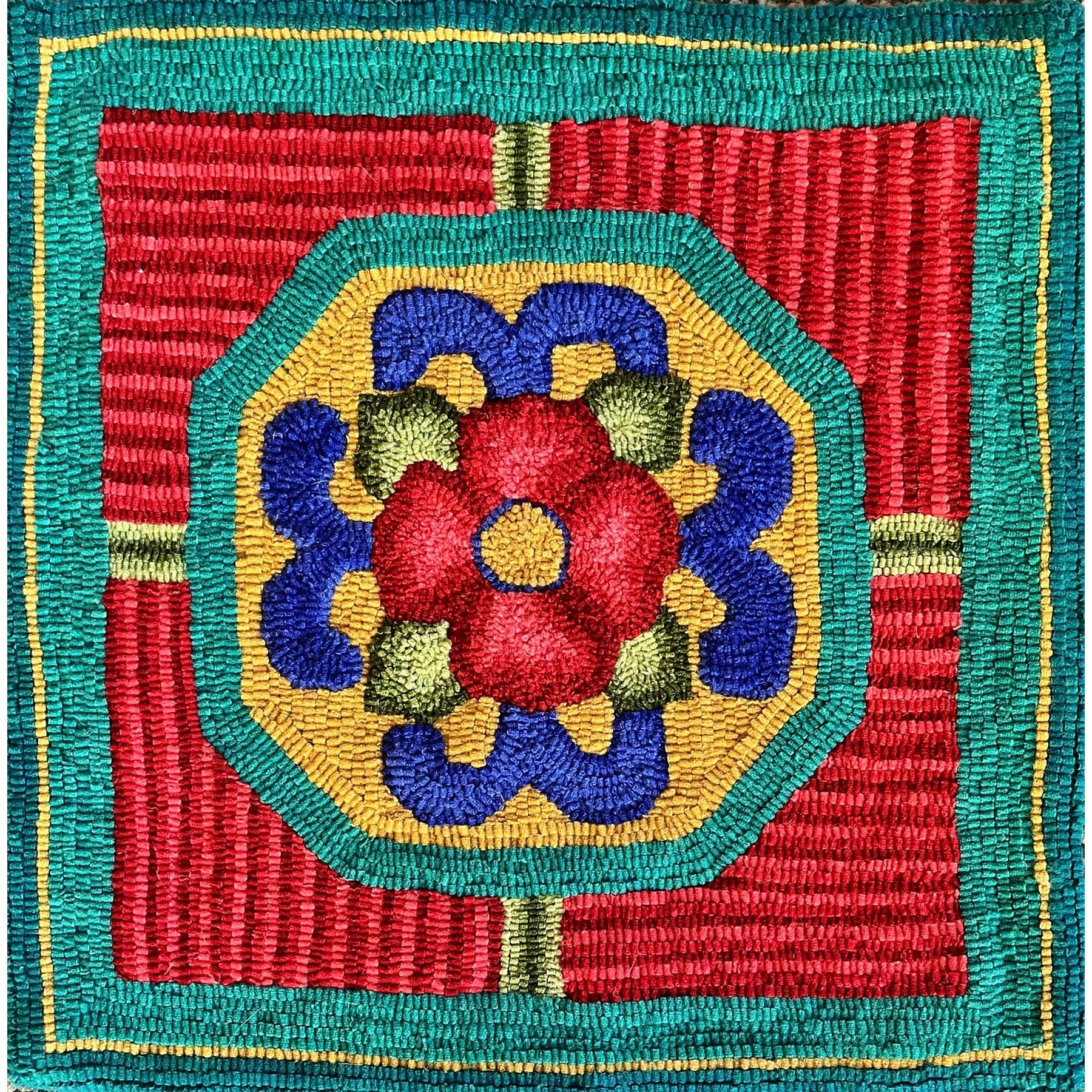 Persian Primitive, rug hooked by Patty Parish-Pitts