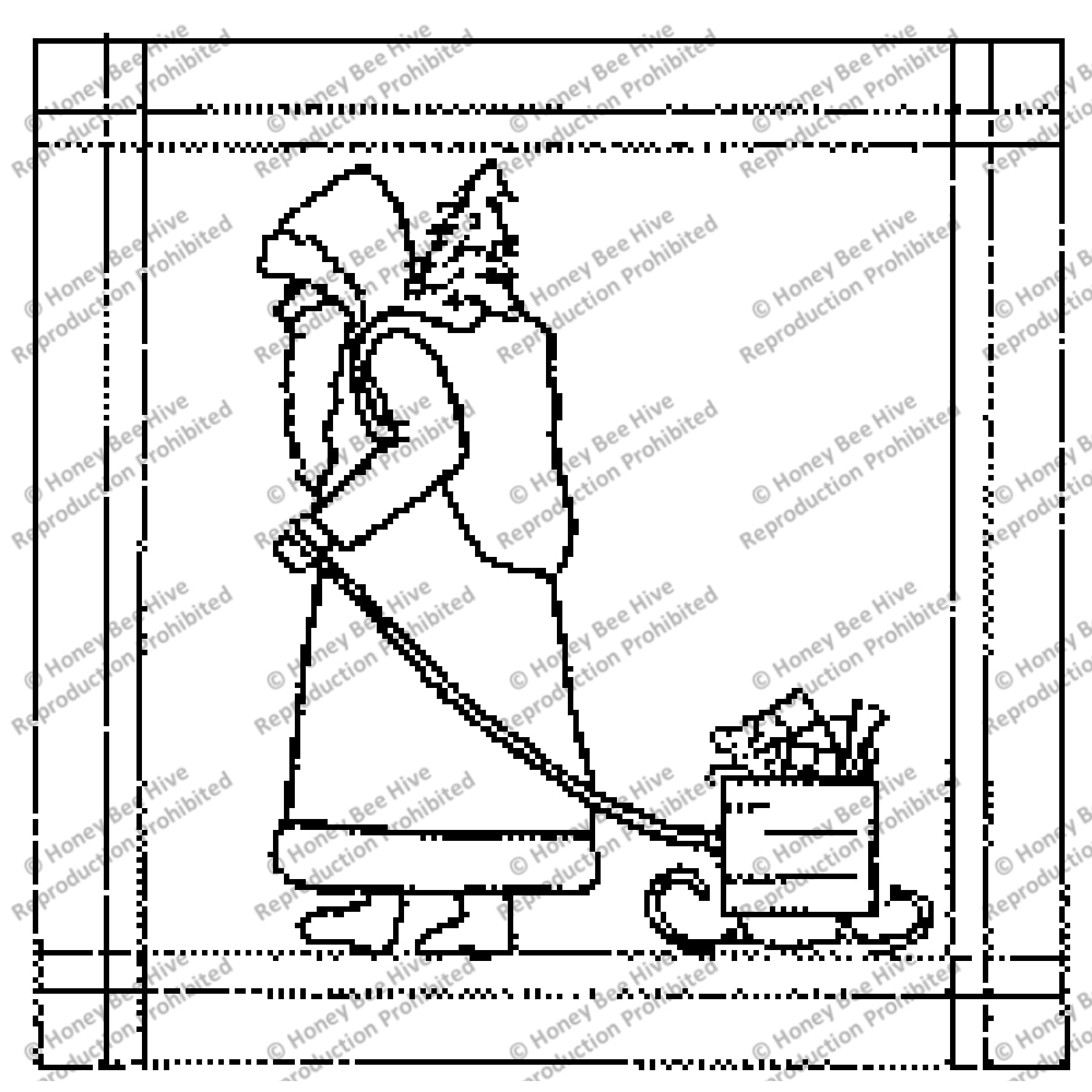 Kris Kringle, rug hooking pattern