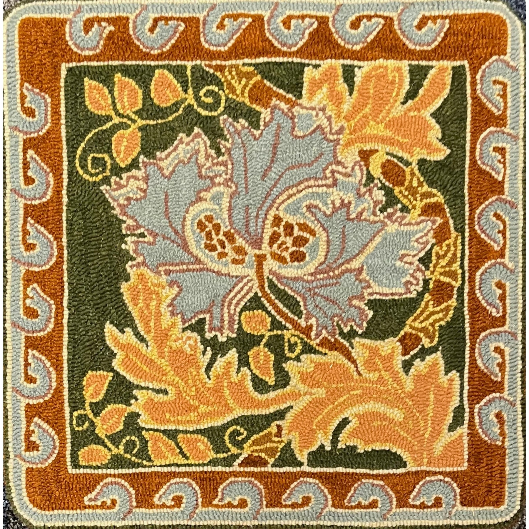 William Morris, rug hooked by Nancy Gingrich