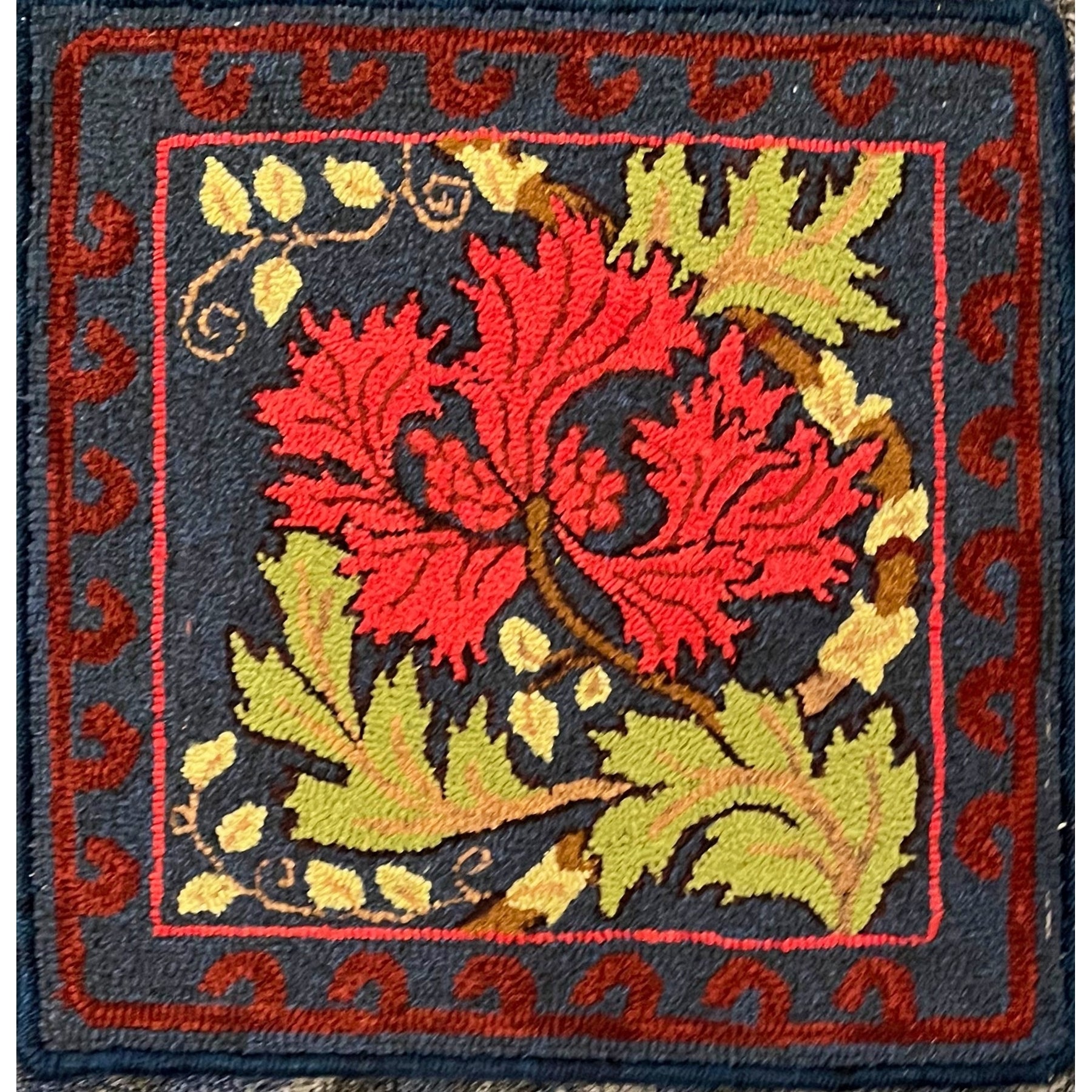 William Morris, rug hooked by Vivily Powers