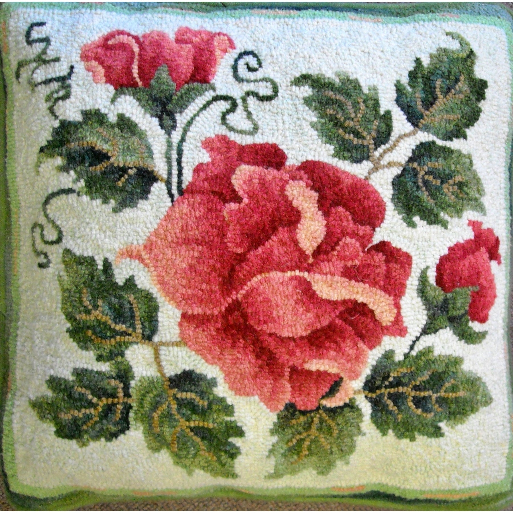 Marie, rug hooked by Kathie Meyers