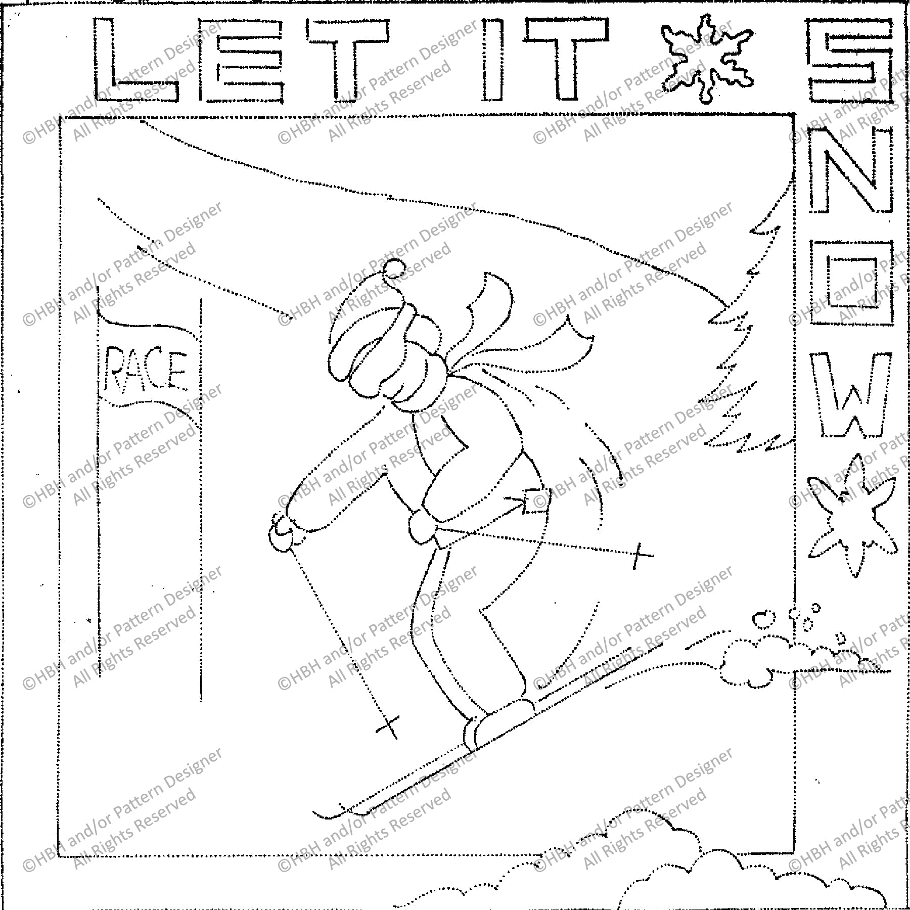 Down Hill, rug hooking pattern