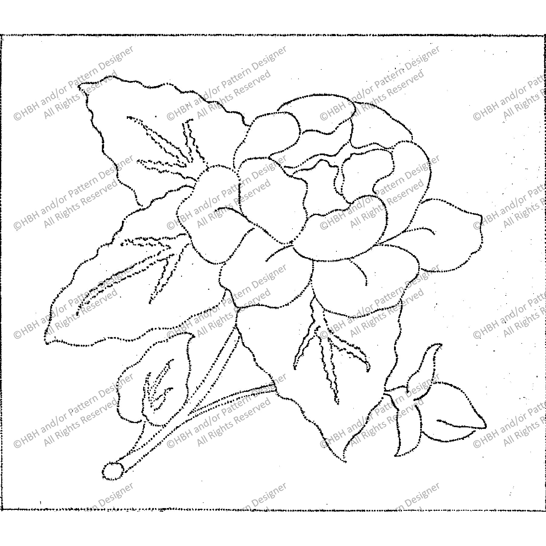 Heirloom Rose, rug hooking pattern