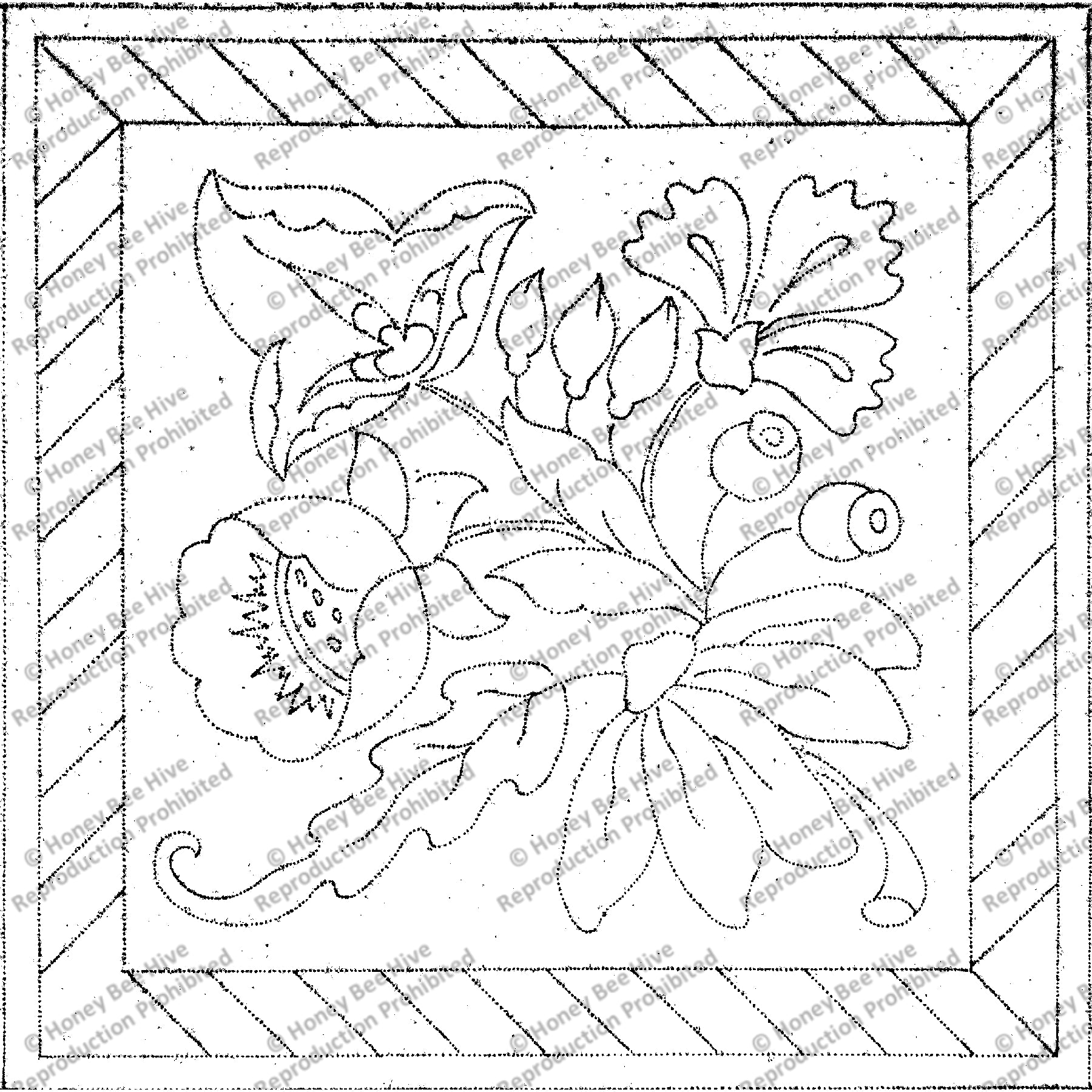 Rug Hooking Pattern: Crewel (PT638) | Honey Bee Hive Rug Hooking ...