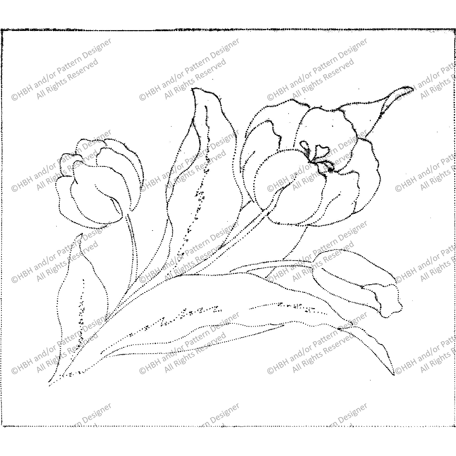 Tulips, rug hooking pattern