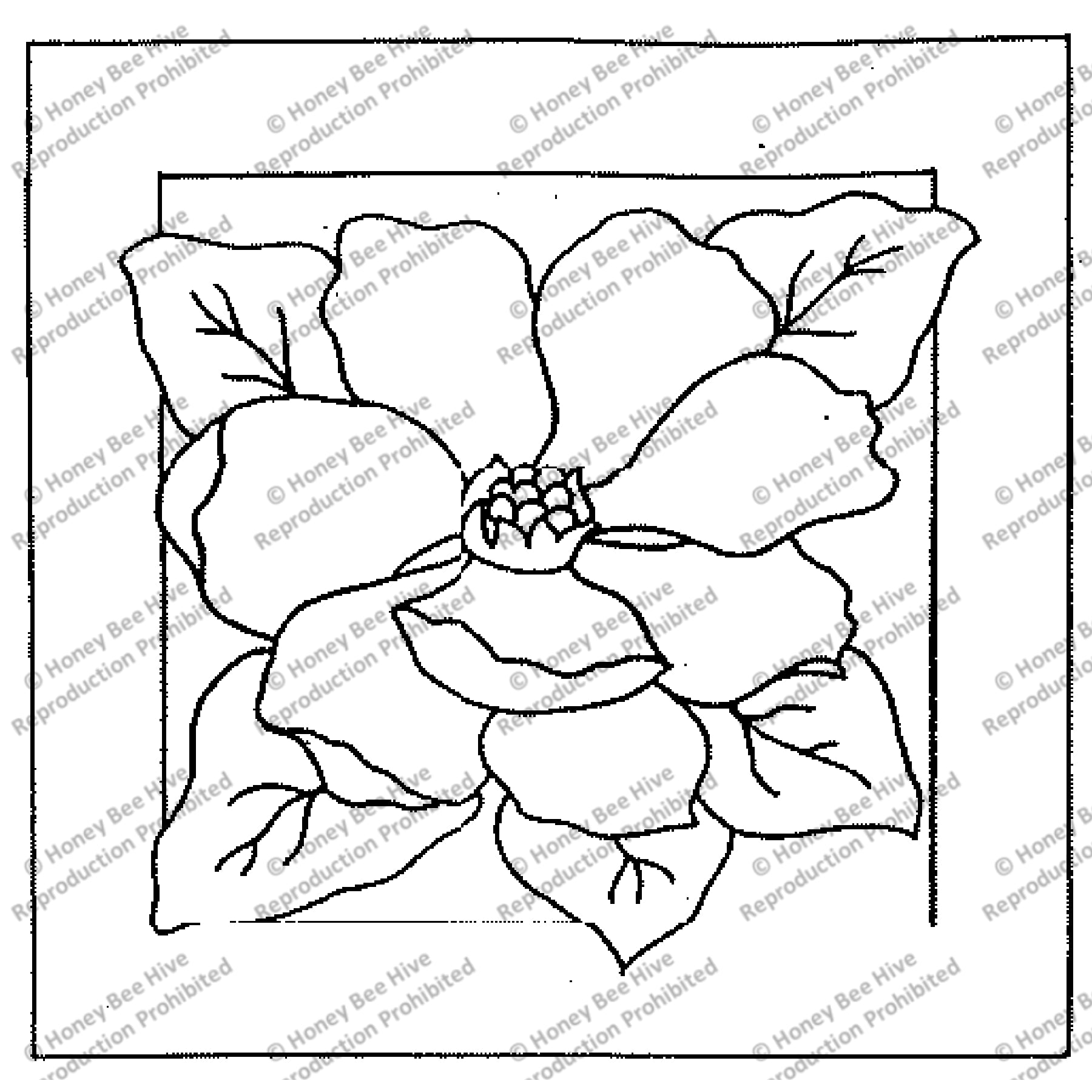 Magnolia, rug hooking pattern