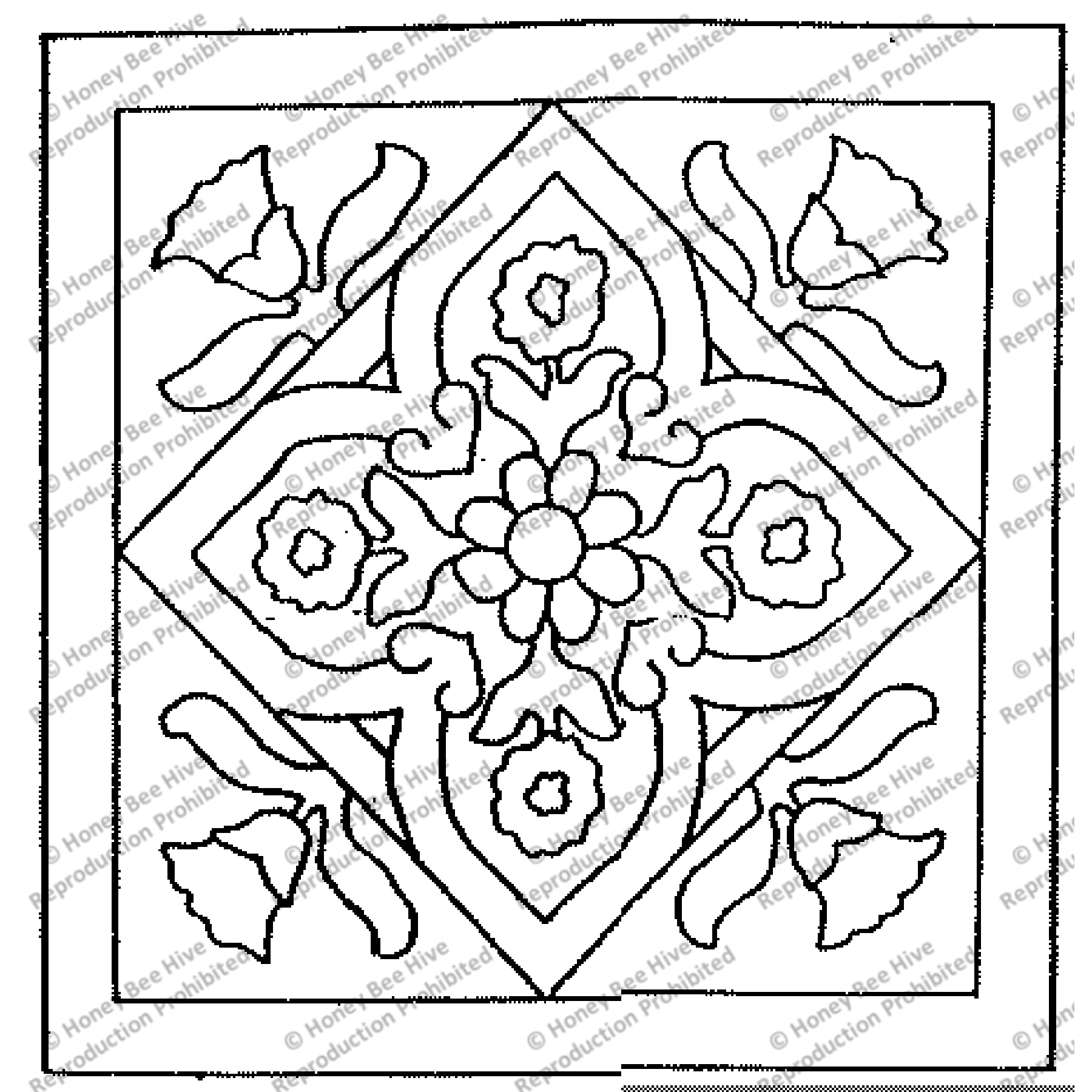 Majolica, rug hooking pattern