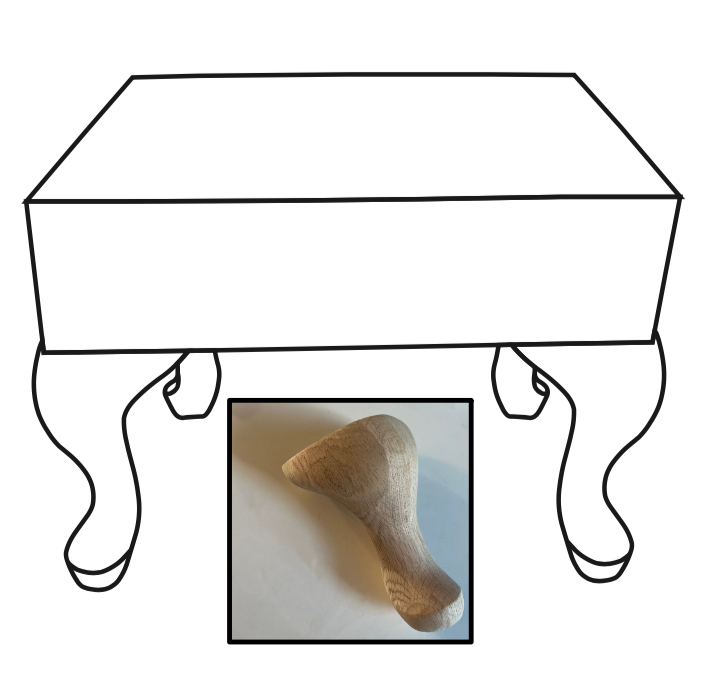 Queen Anne Footstool with Curved Queen Anne Feet