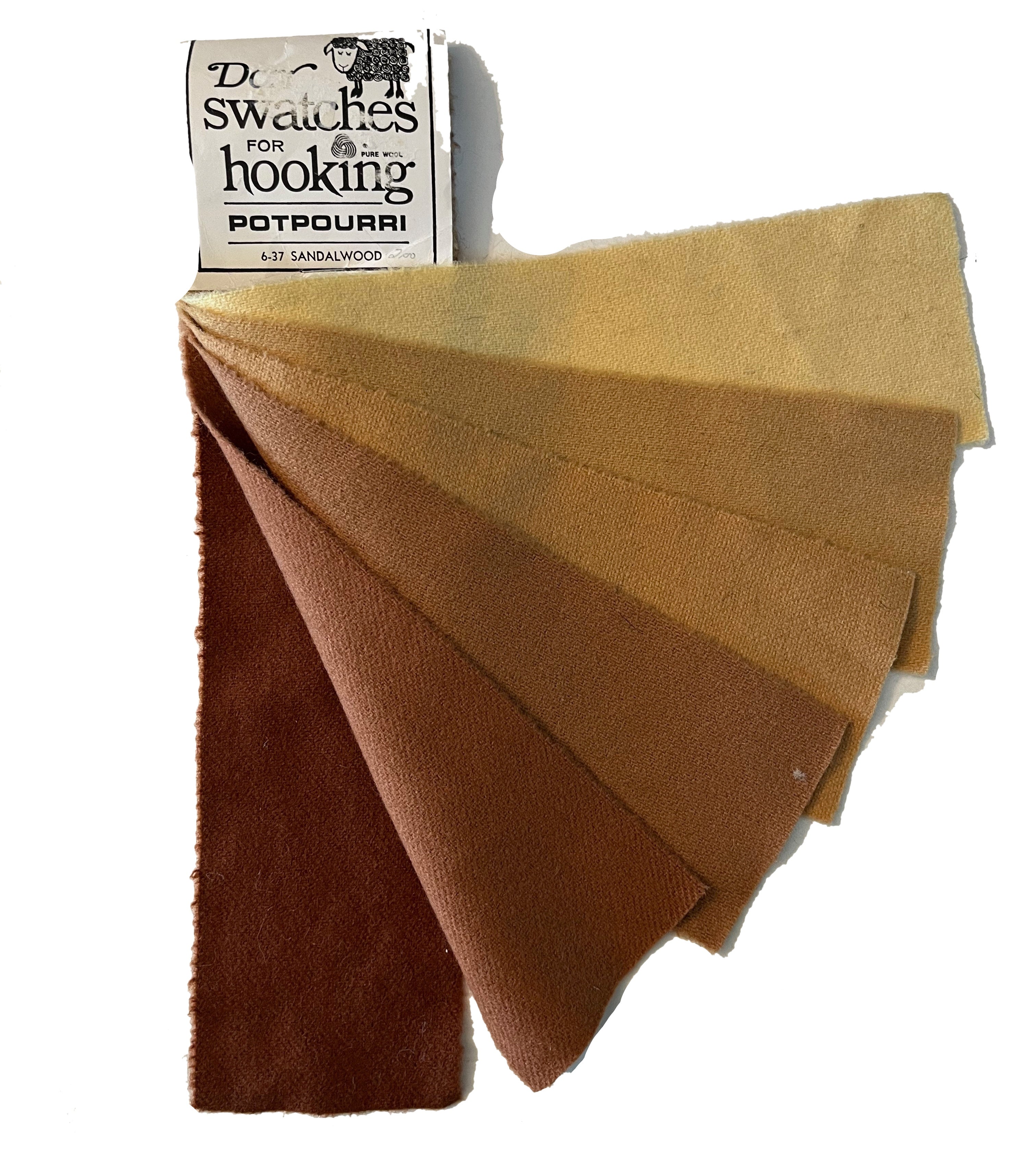 Sandalwood 6-value Vintage Dorr Mill Swatch for Rug Hooking (6-37)