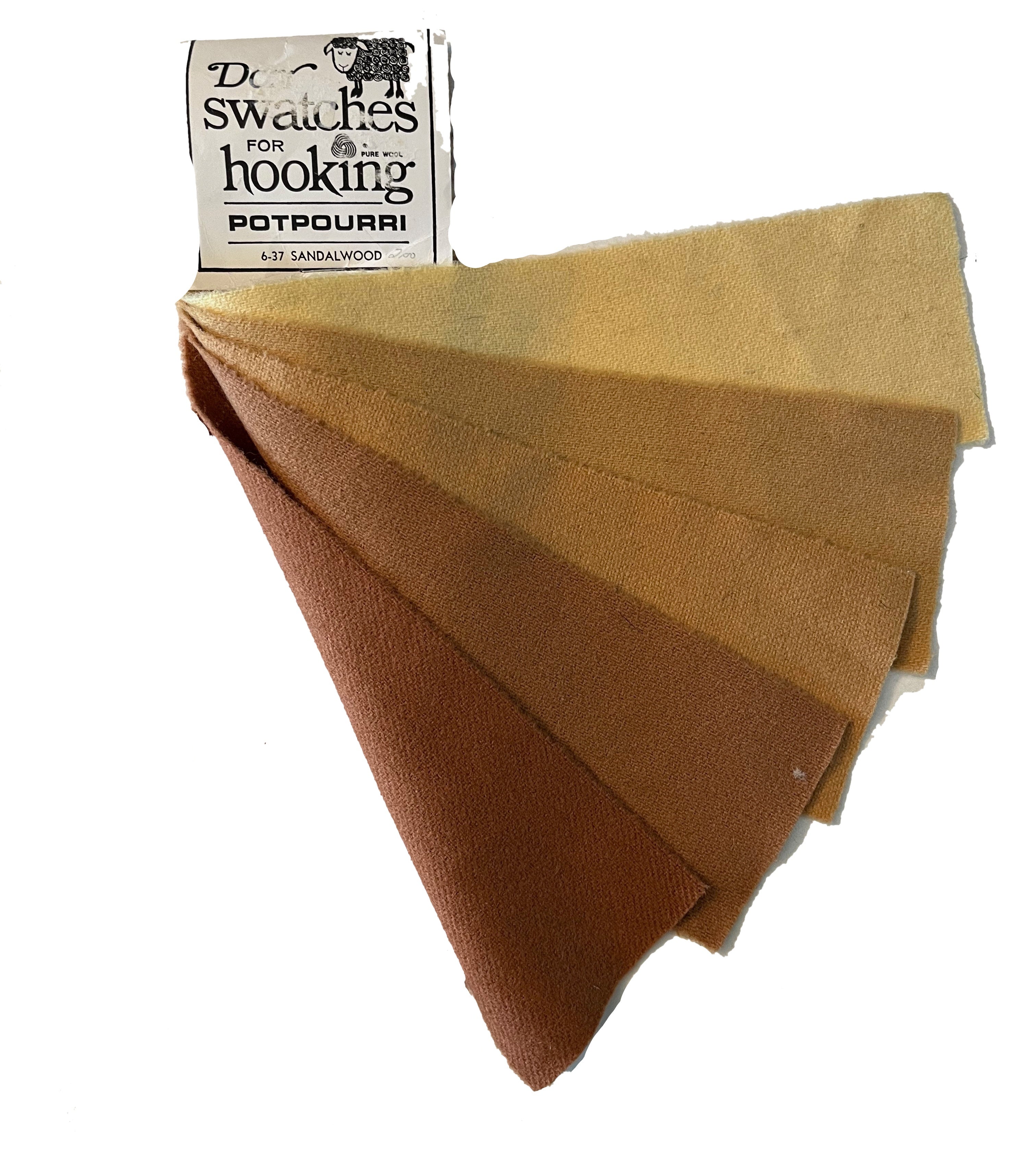 Sandalwood 5-value Vintage Dorr Mill Swatch for Rug Hooking (6-37)