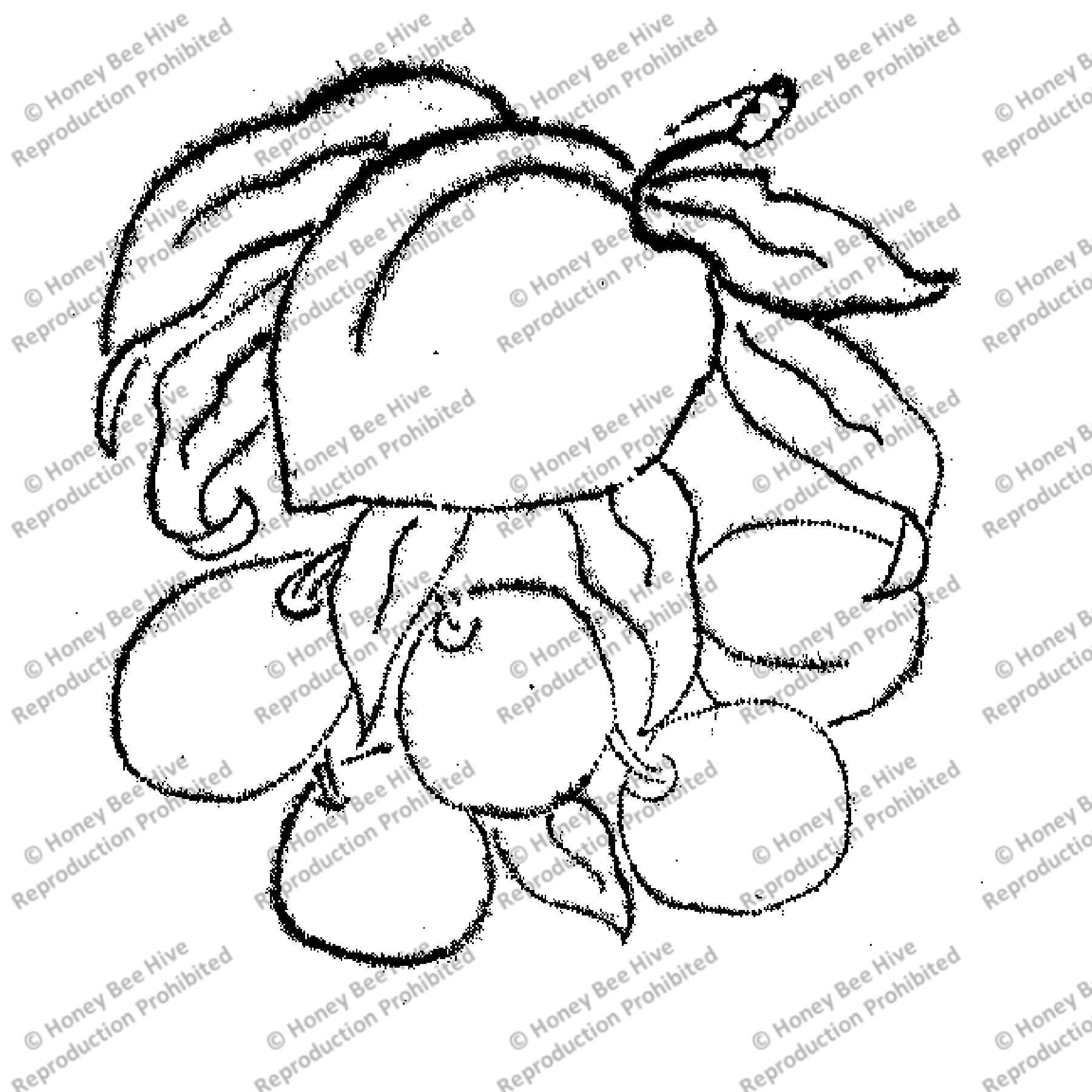 Peach and Plums, rug hooking pattern