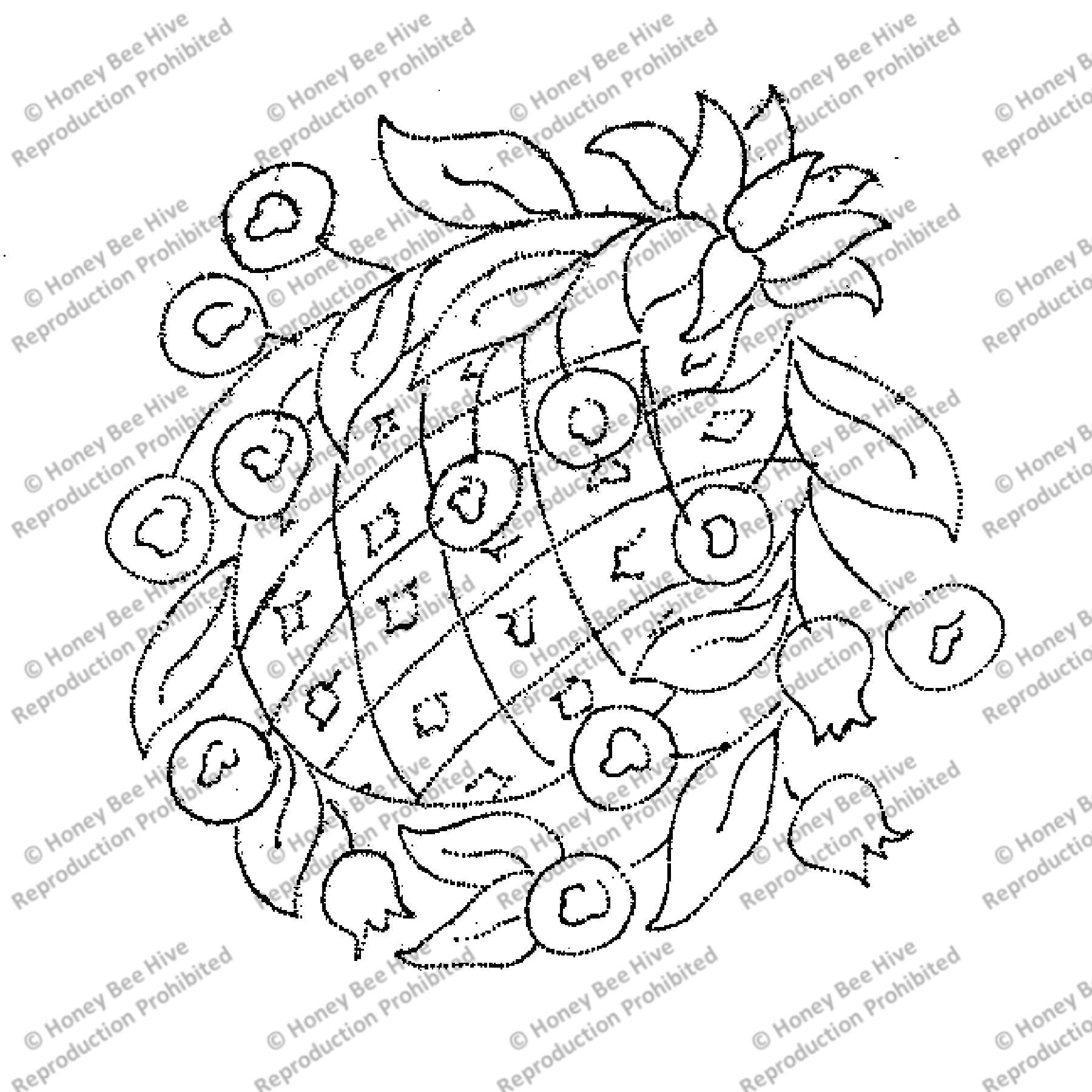 Pineapple and Blueberry, rug hooking pattern