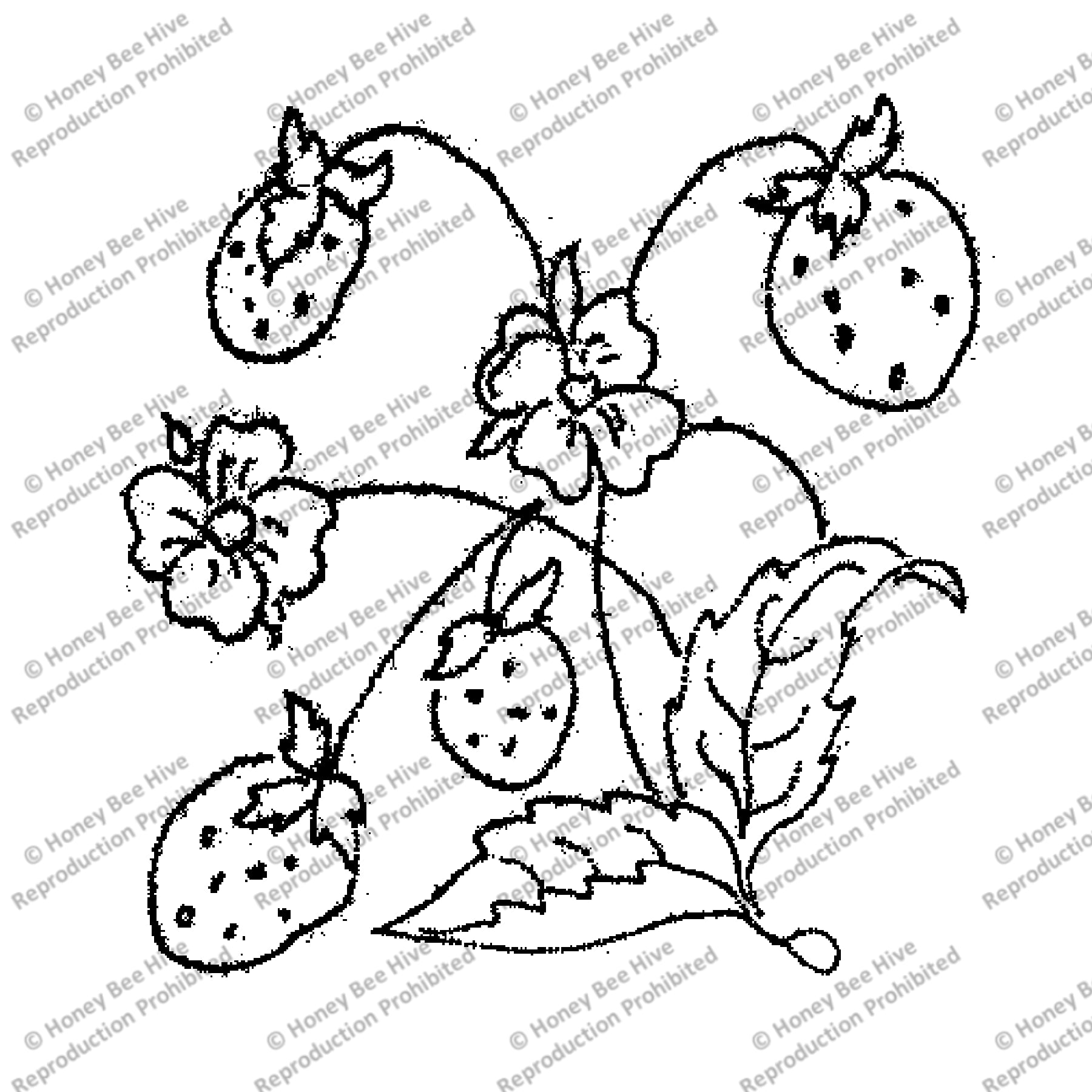 Strawberry, rug hooking pattern